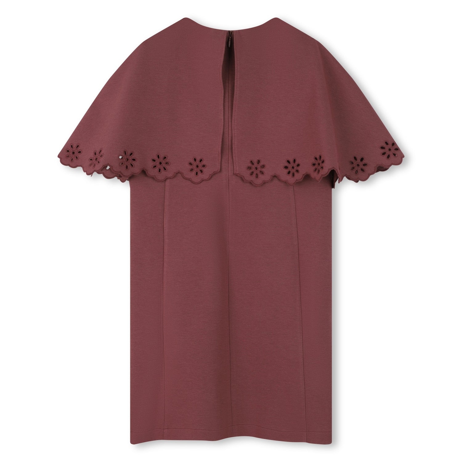 Milano Dress with Embroidered Cape and Gold Logo Plate