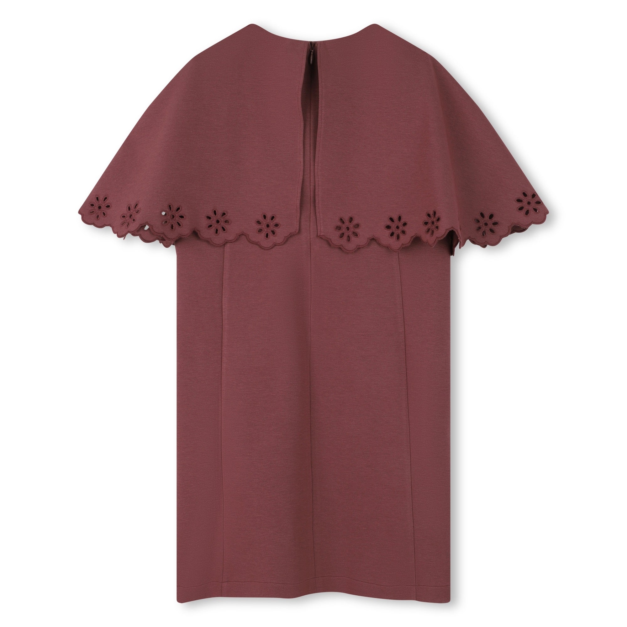 Milano Dress with Embroidered Cape and Gold Logo Plate