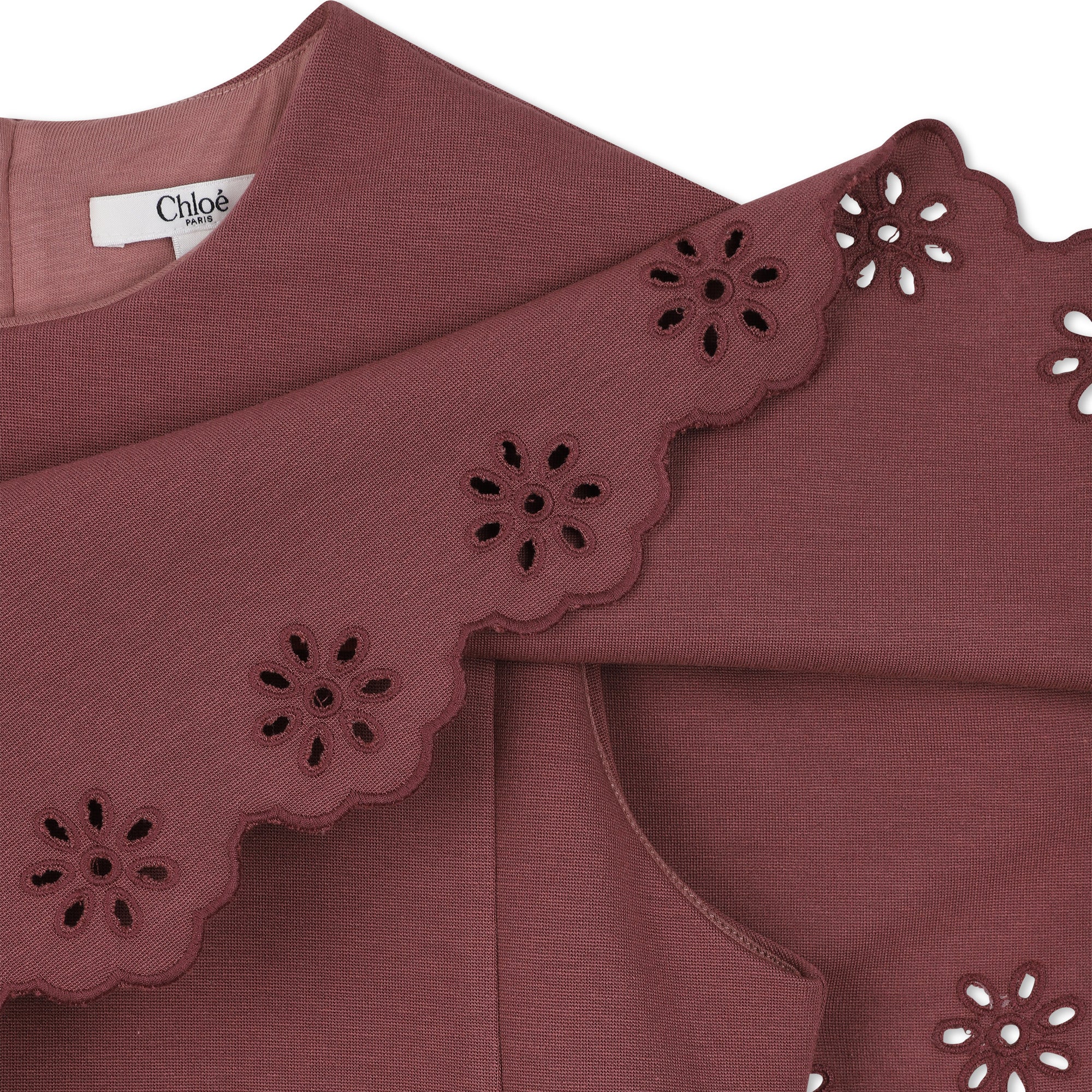 Milano Dress with Embroidered Cape and Gold Logo Plate Chloe