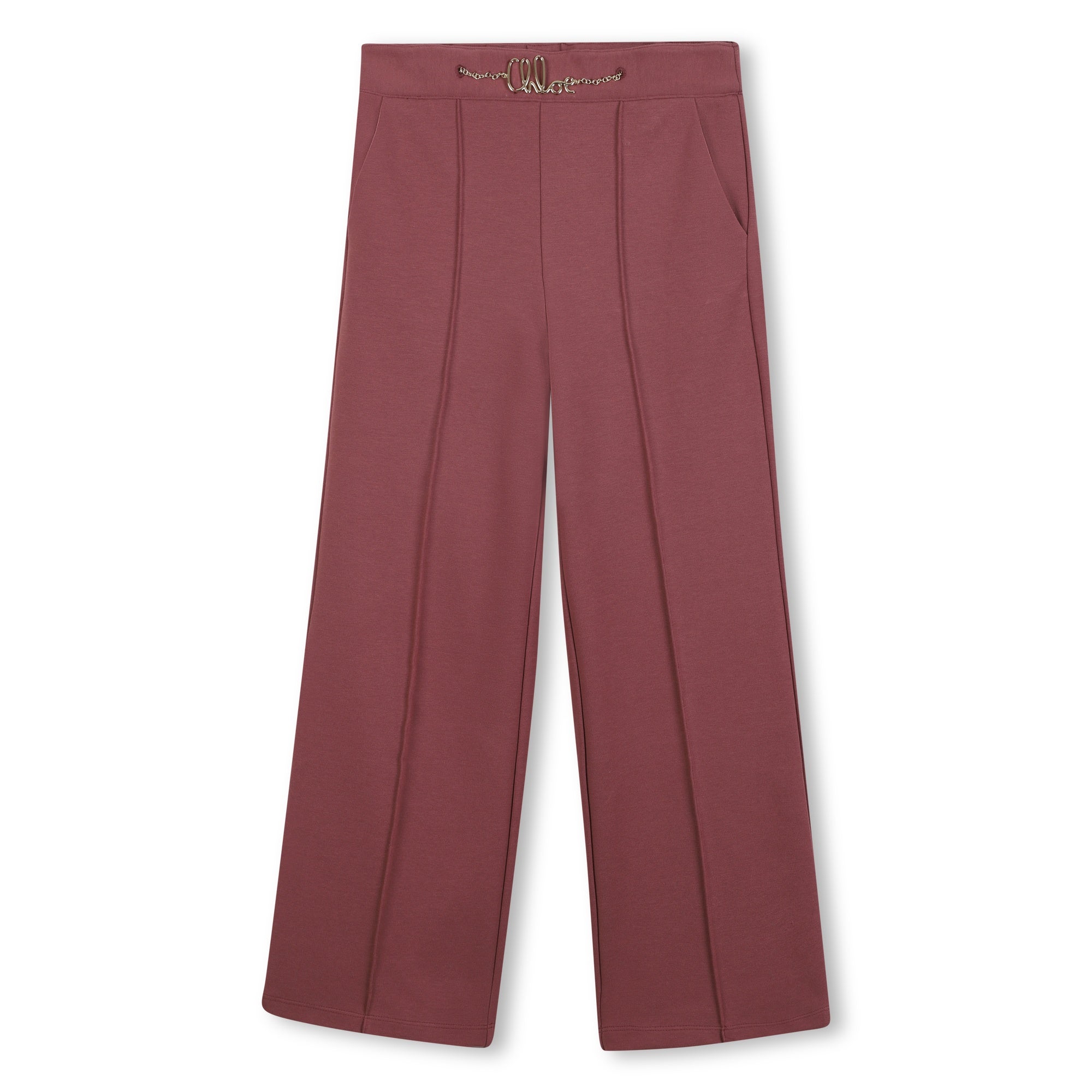Milano Trousers with Elasticated Waist and Gold Chain Logo Detail