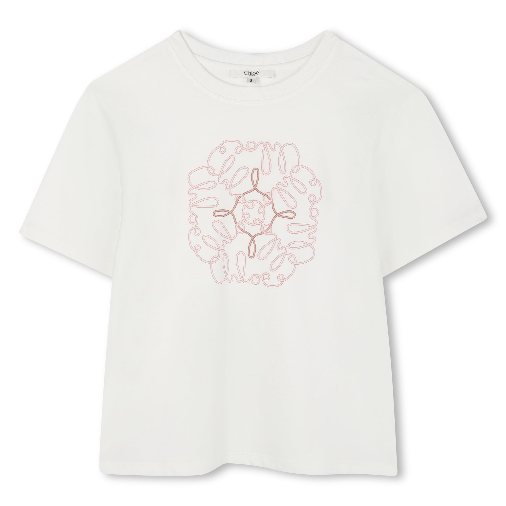 Organic Cotton Short Sleeve T-Shirt with Interwoven Logo Print Chloe
