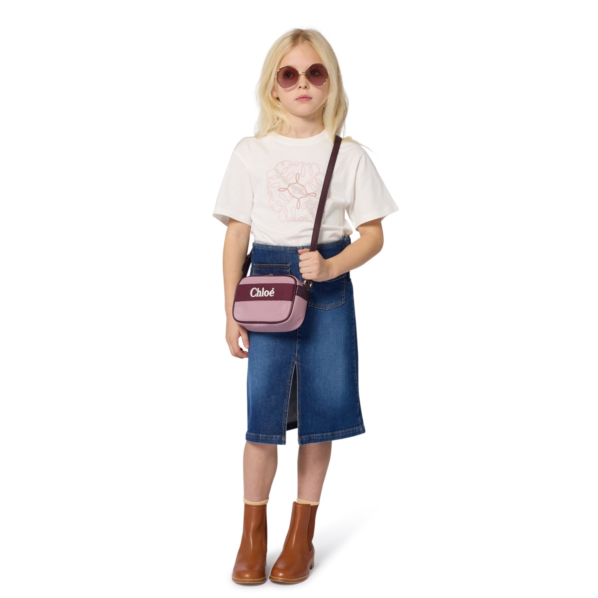 Organic Cotton Short Sleeve T-Shirt with Interwoven Logo Print