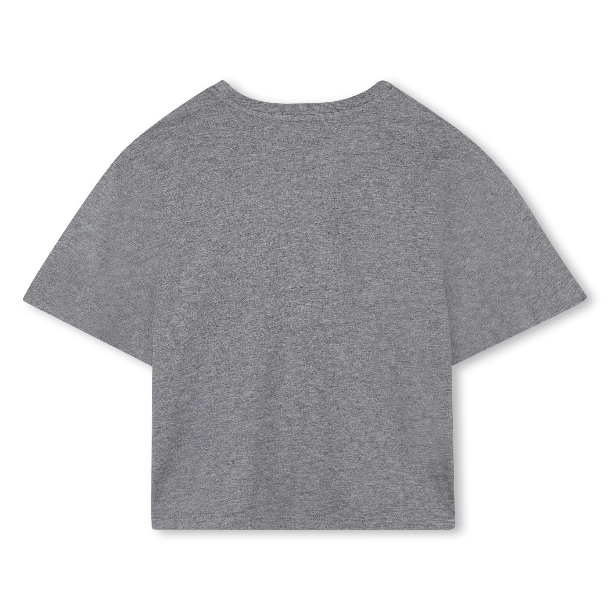 Grey Cotton Short Sleeve T-Shirt with Paris Logo Print Chloé
