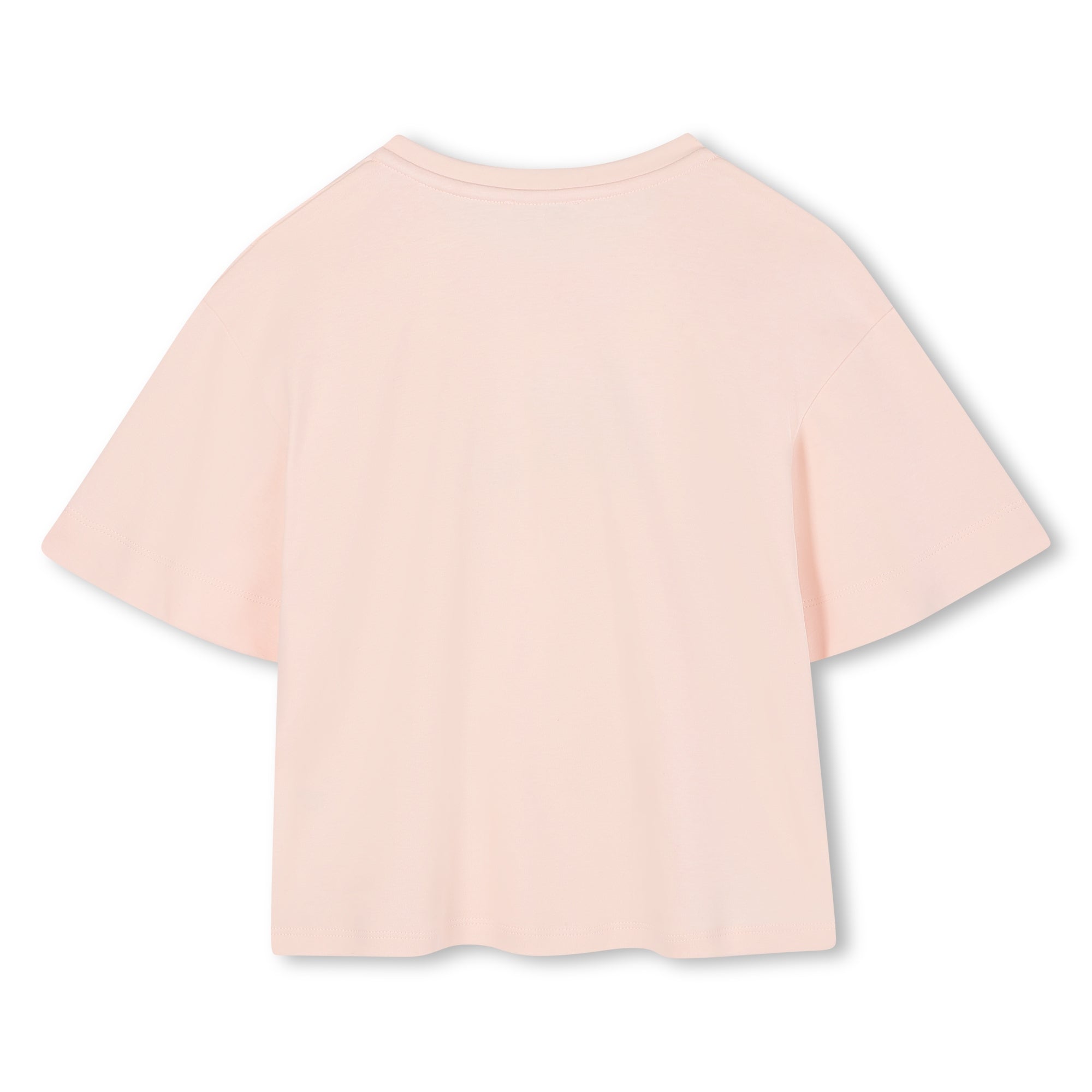 Organic Cotton Interlock Short Sleeve T-Shirt with Metallic Logo Embroidery Chloe