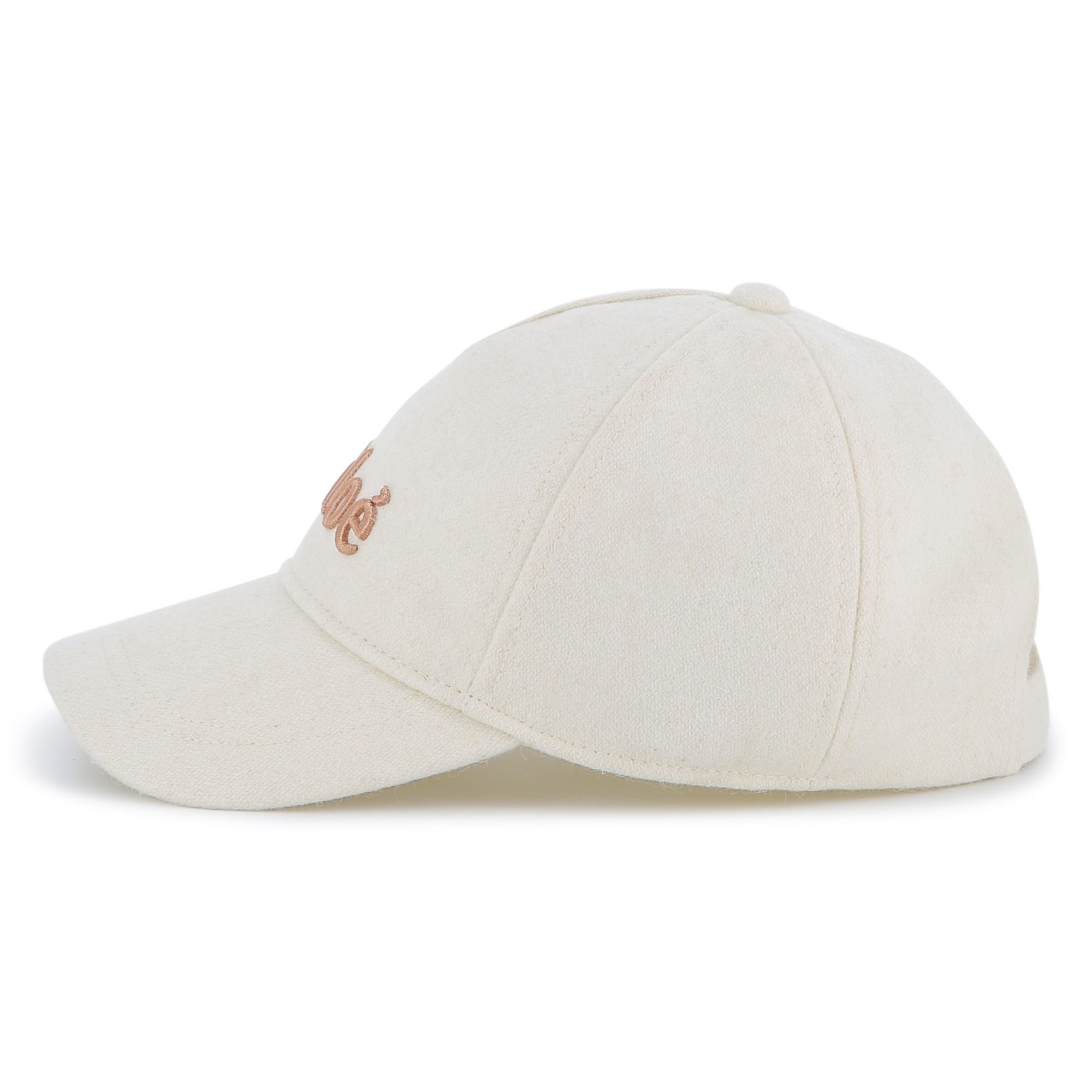 Wool Blend Broadcloth Cap with Embroidered Logo Chloe