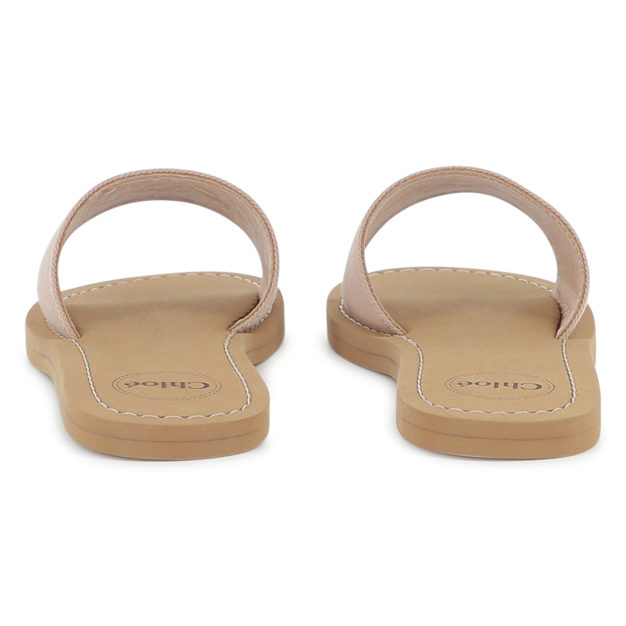 Blush Textile Slide Sandals with Logo Strap