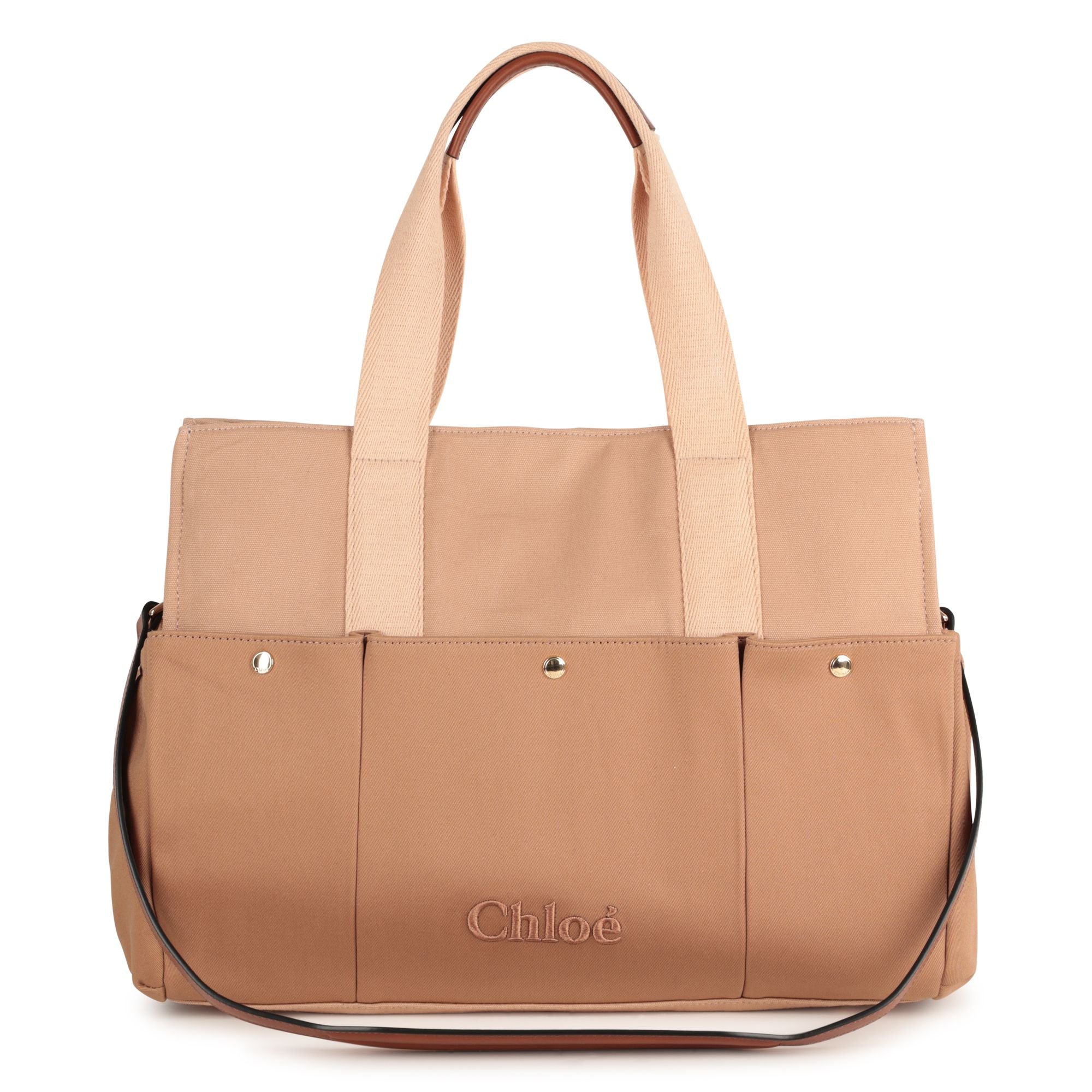 Multi-Pocket Canvas Changing Bag with Matching Accessories