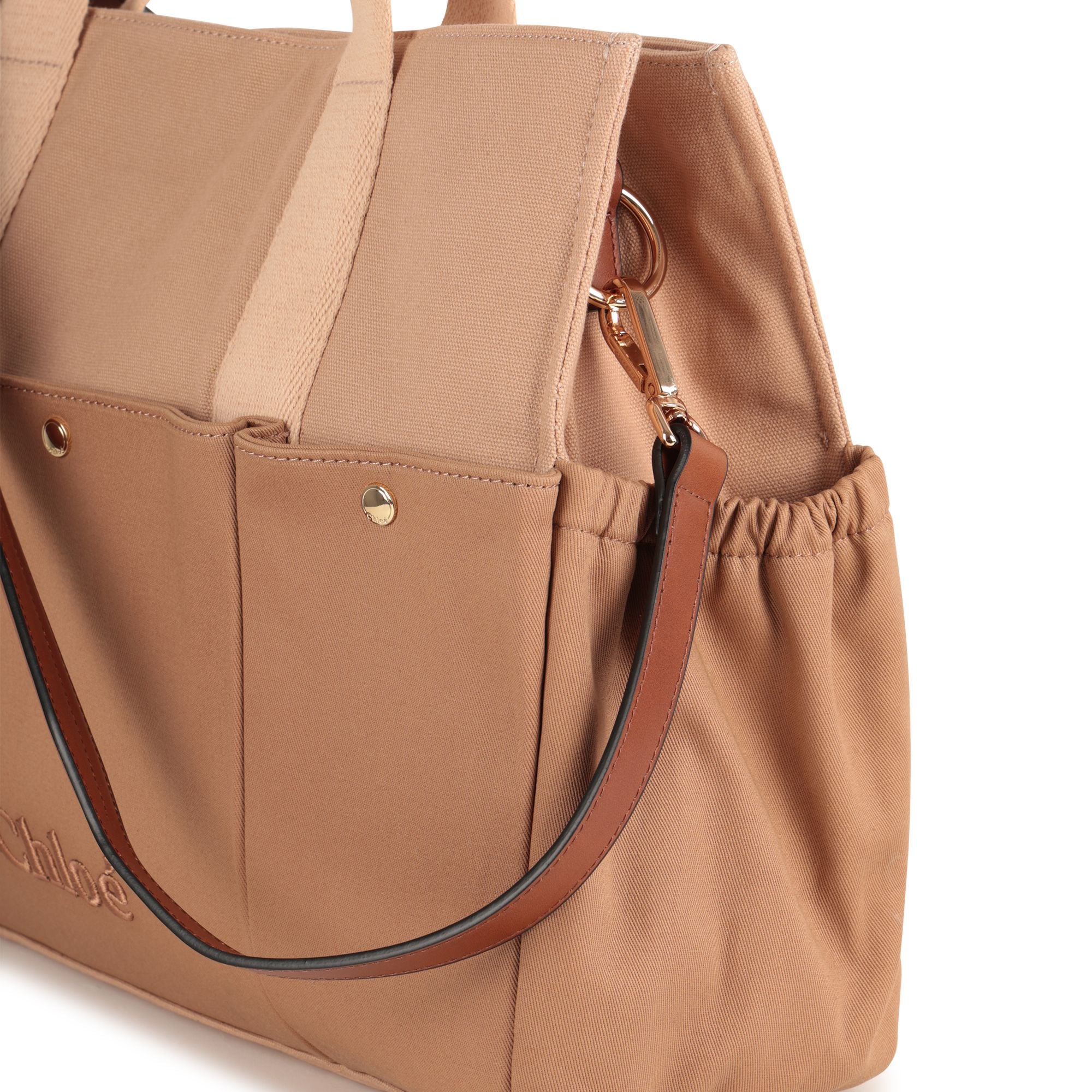 Multi-Pocket Canvas Changing Bag with Matching Accessories