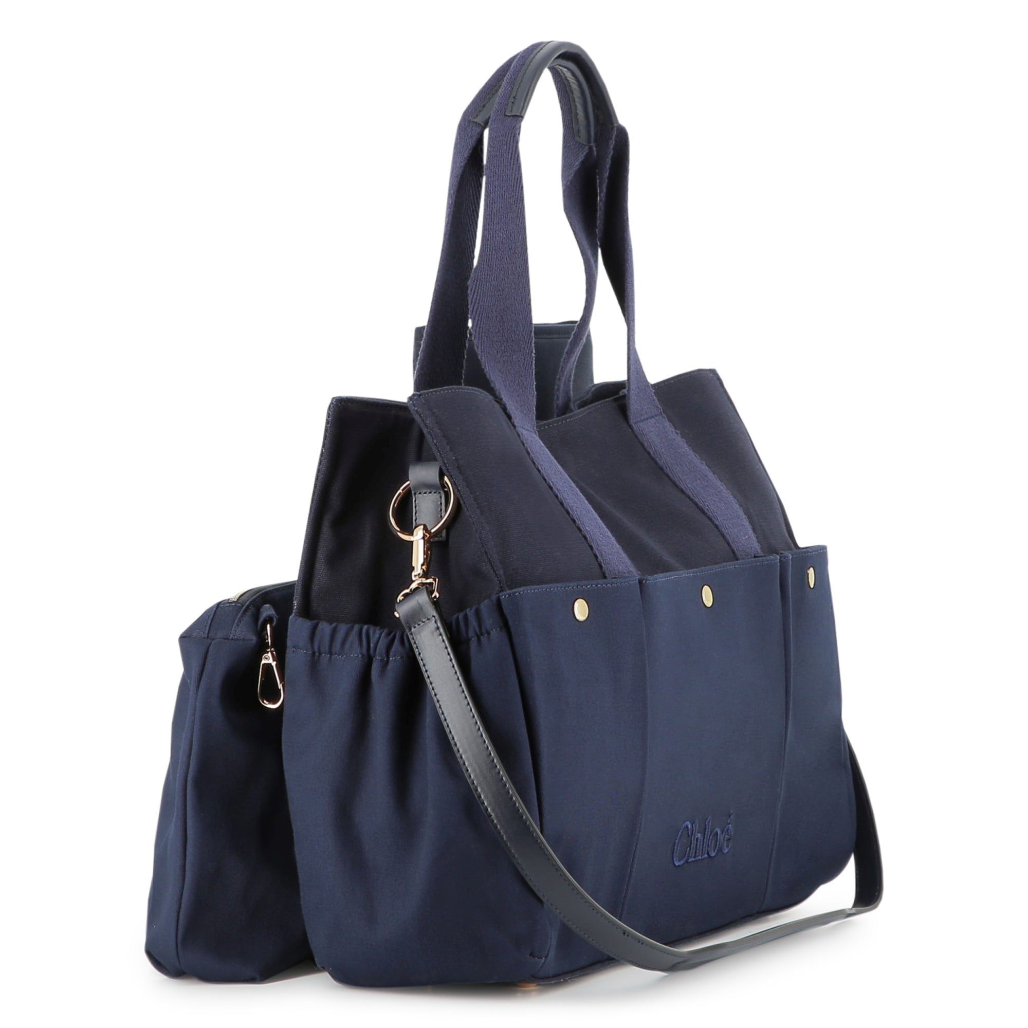Multi-Pocket Canvas Changing Bag with Matching Accessories