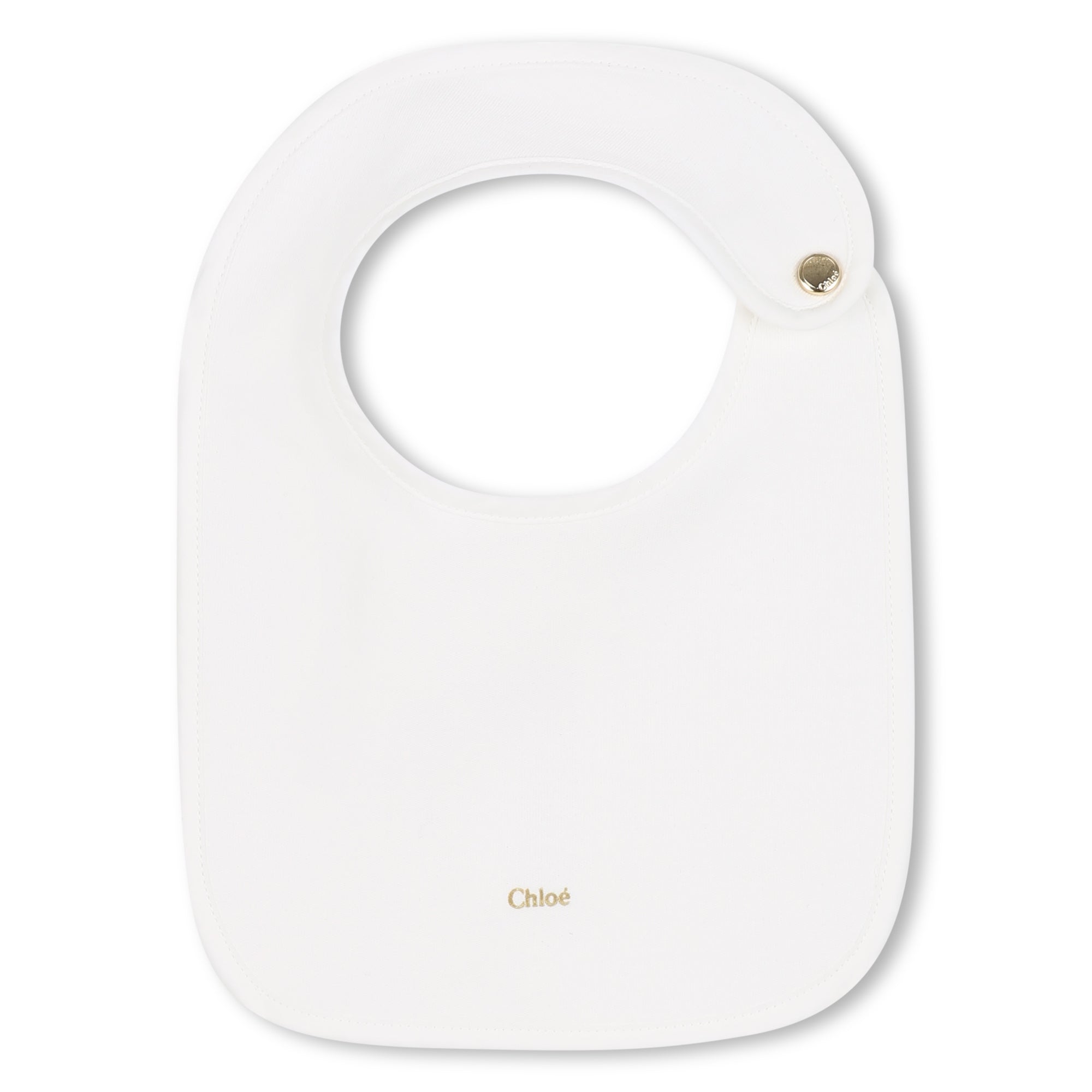 White Cotton Babygrow with Two Bibs Gift Set in Ivory and Pink Chloé