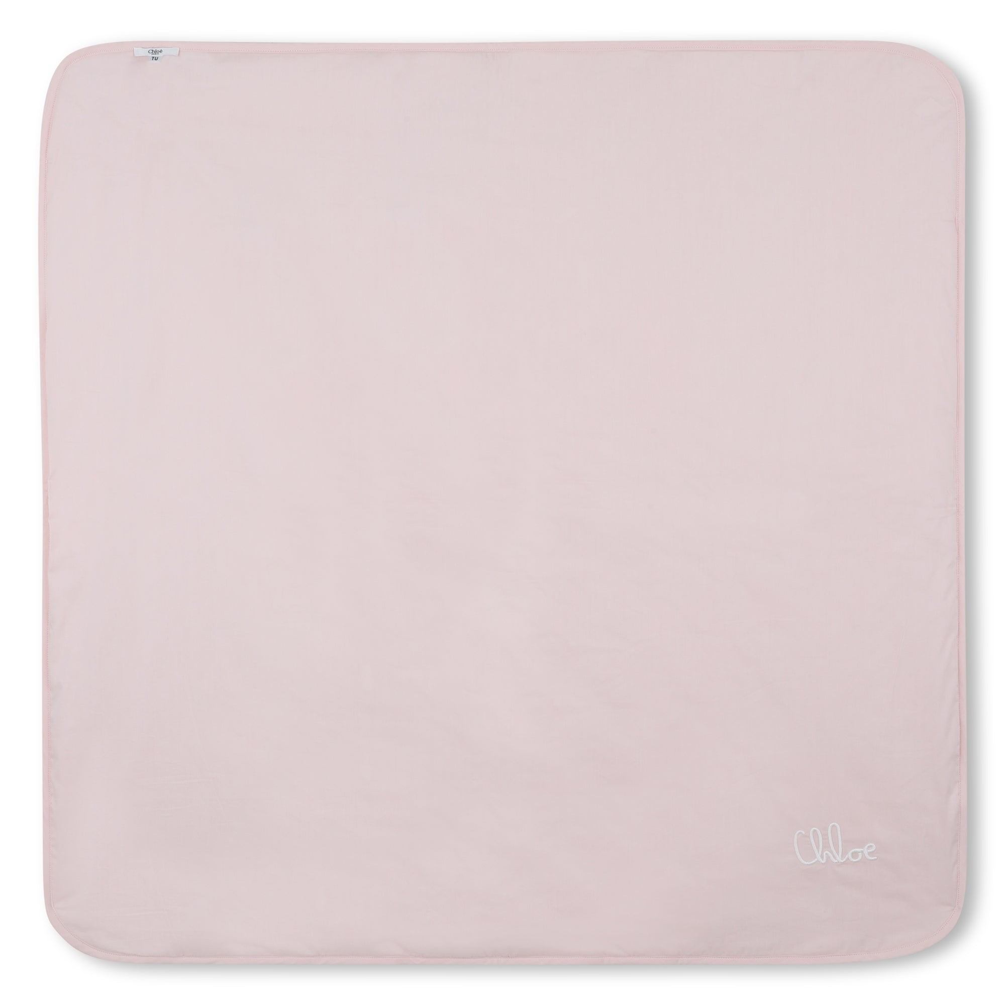 Pink Cotton Sleepsuit and Blanket Gift Set with Embroidered Logo Chloé