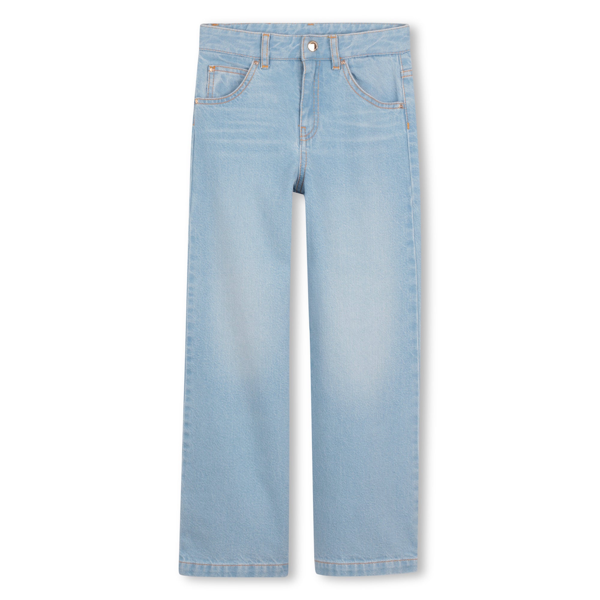 Wide-Leg Organic Denim Pants with Adjustable Waist Chloe