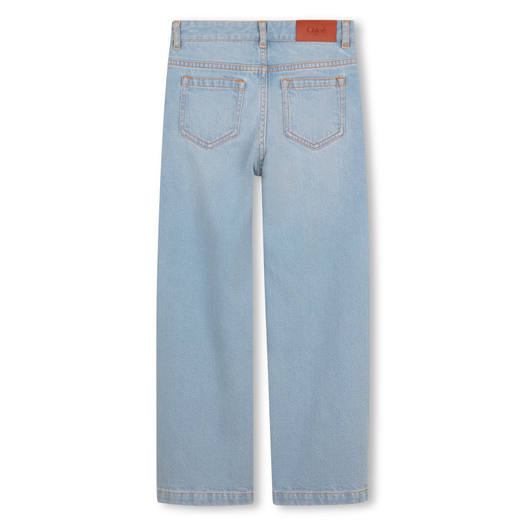 Wide-Leg Organic Denim Pants with Adjustable Waist Chloe