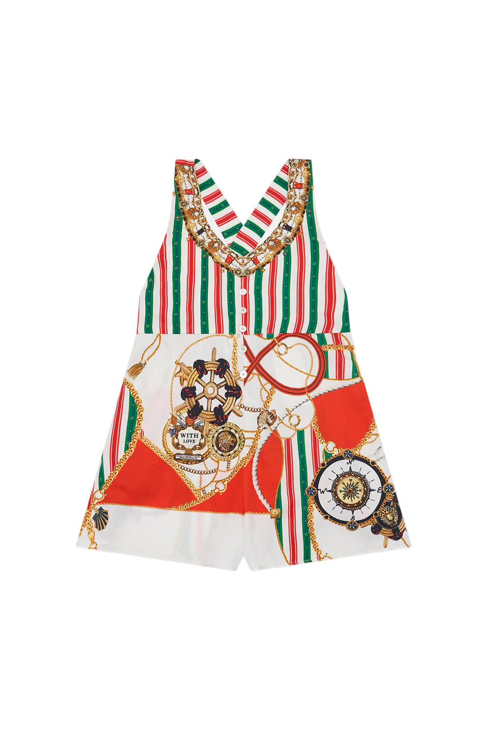 Saluti Summertime Kids Halter Playsuit With Cross Back Strap