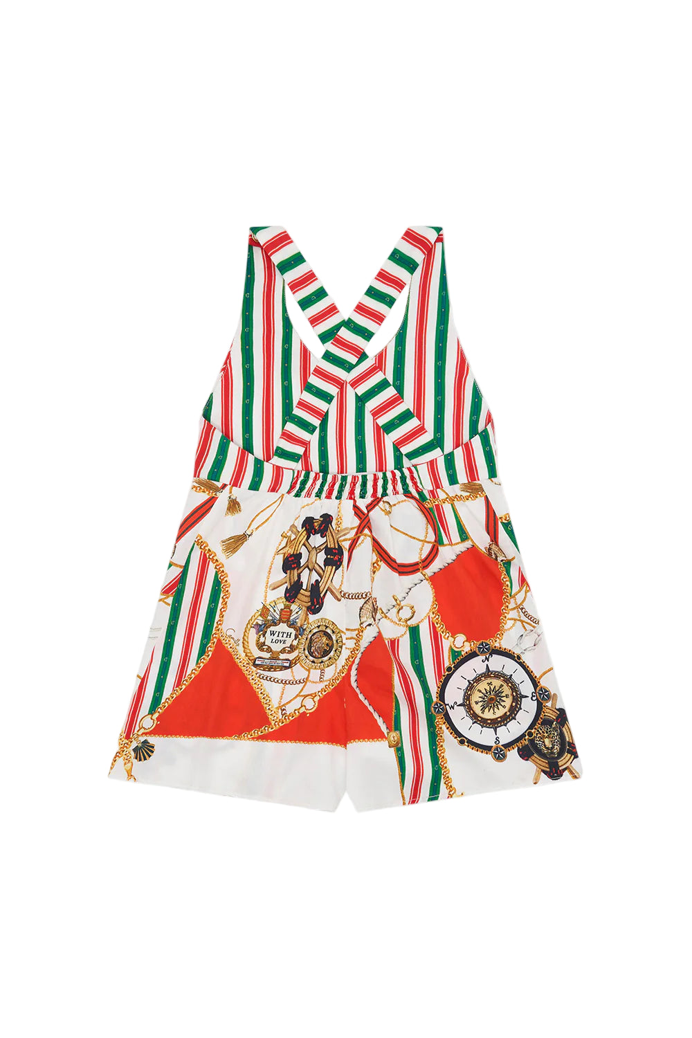 Saluti Summertime Kids Halter Playsuit With Cross Back Strap