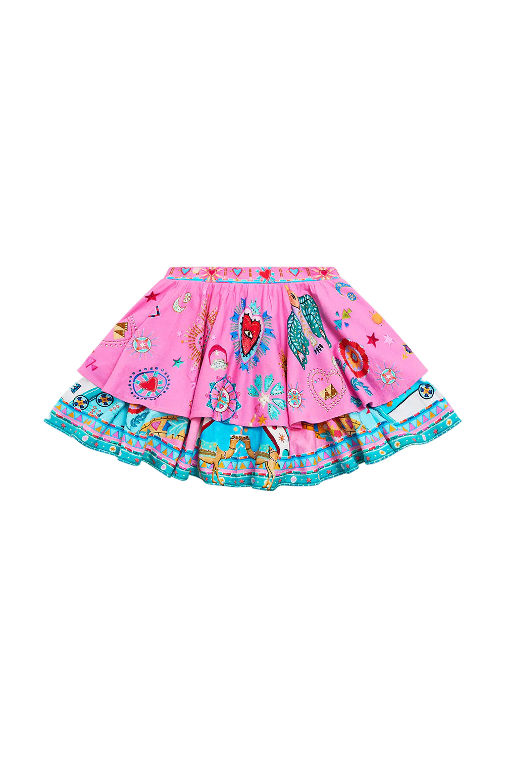 Rainbow Roads Kids Mini Skirt With Elastic Waist