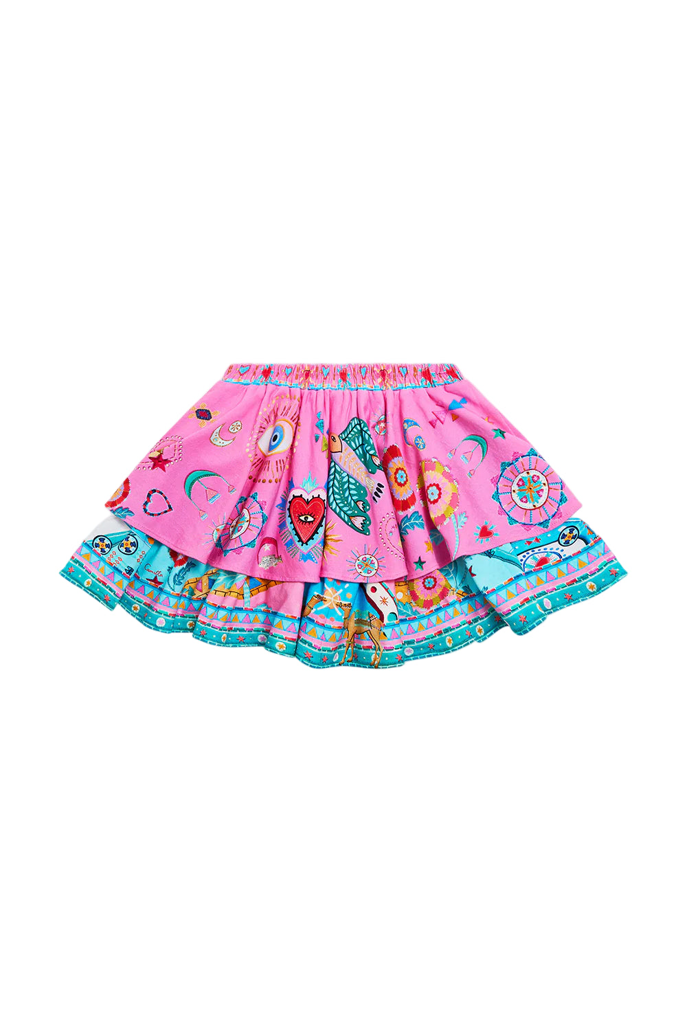 Rainbow Roads Kids Mini Skirt With Elastic Waist