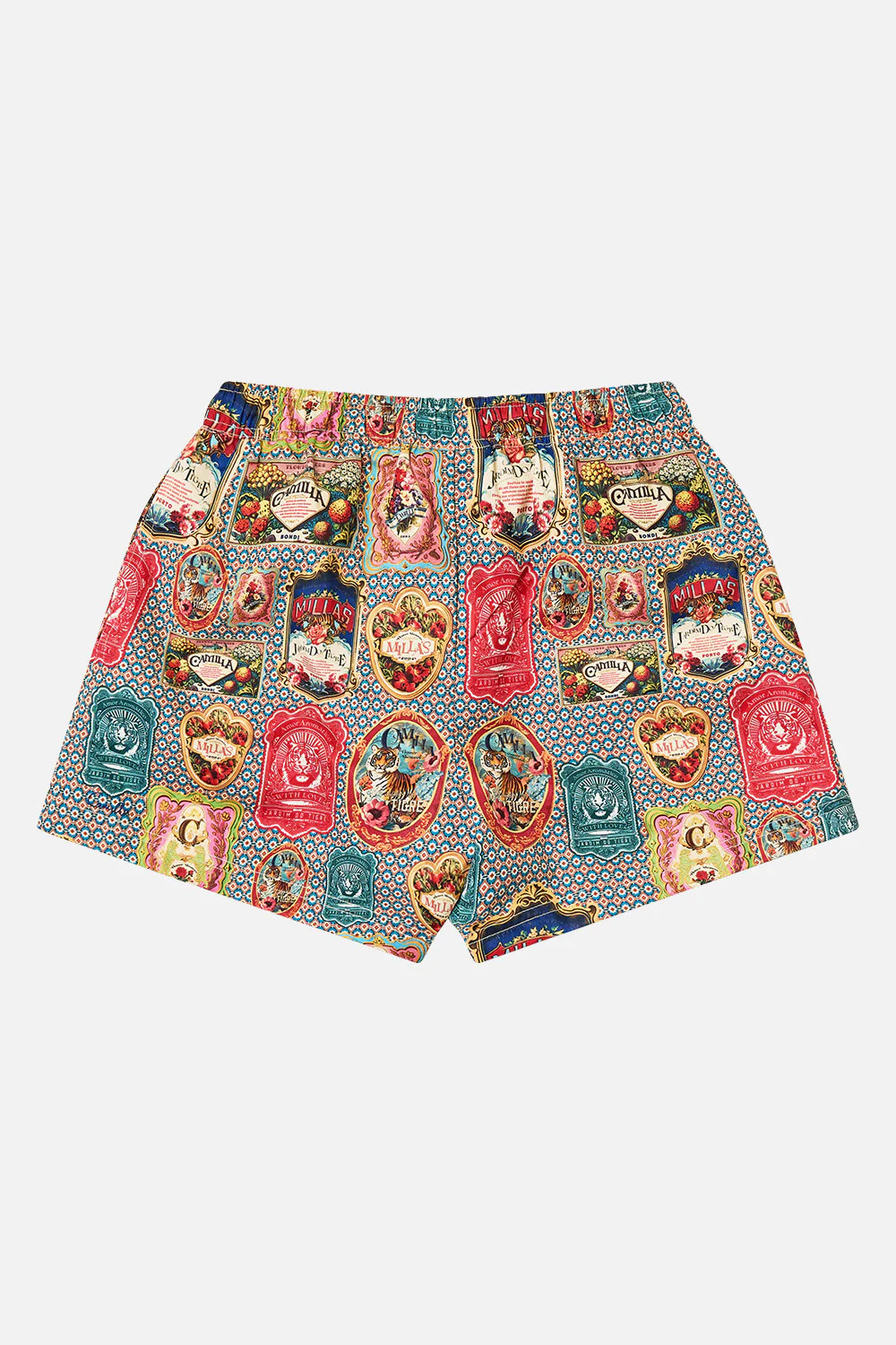 Aromatic Tiger Flower Boys Mid Board Shorts With Elastic Waste