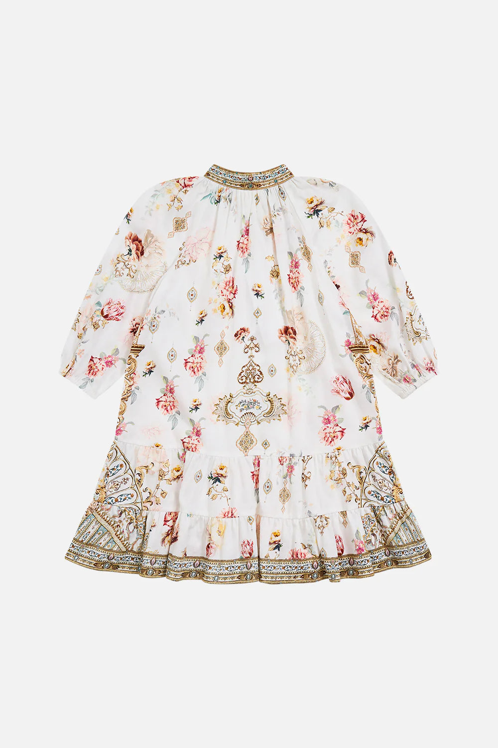 Ottoman Dynasty Kids Shirt Mini Dress With Puff Sleeve