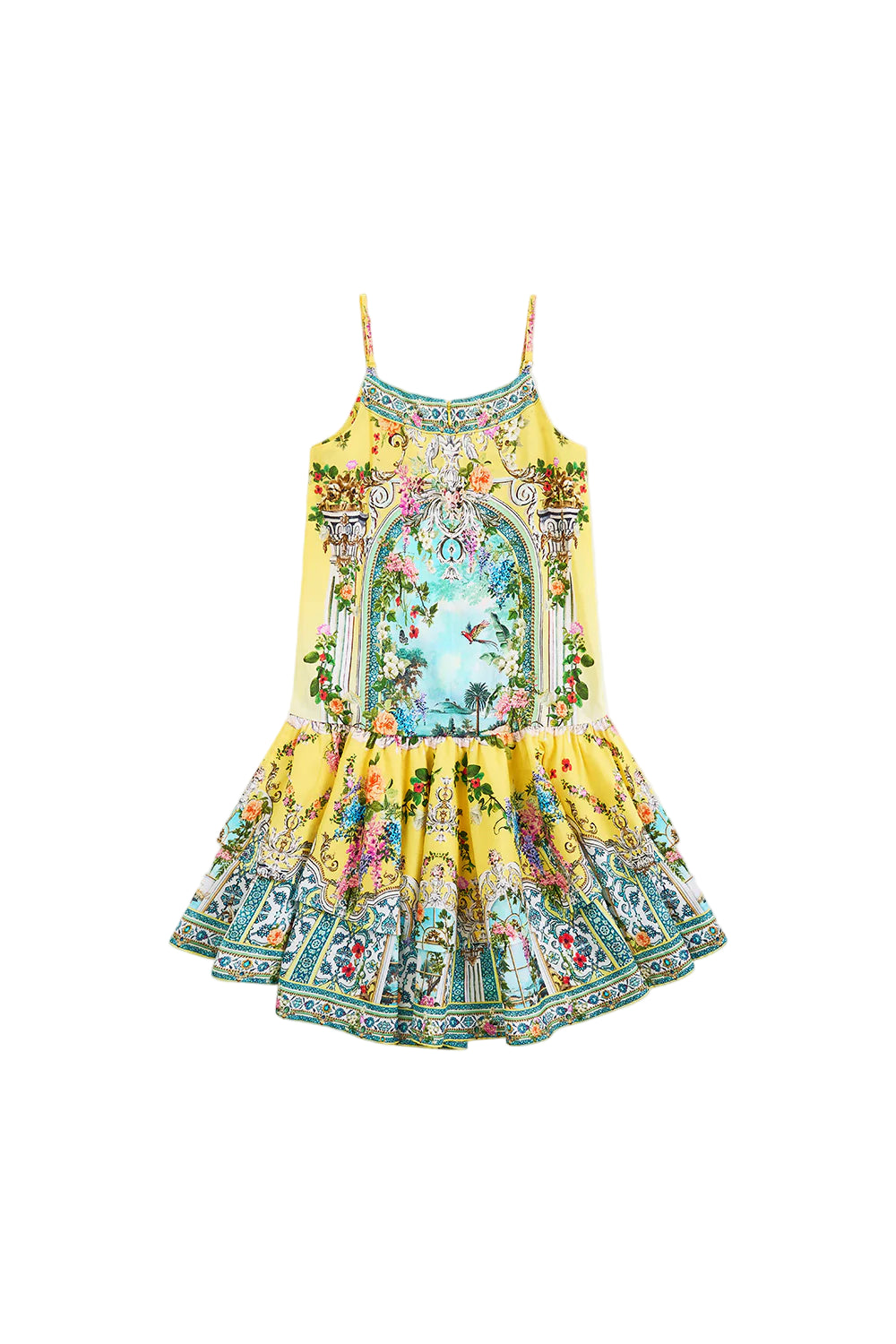 Tales Of Topkapi Palace Kids Layered High Low Dress With Drop Waist