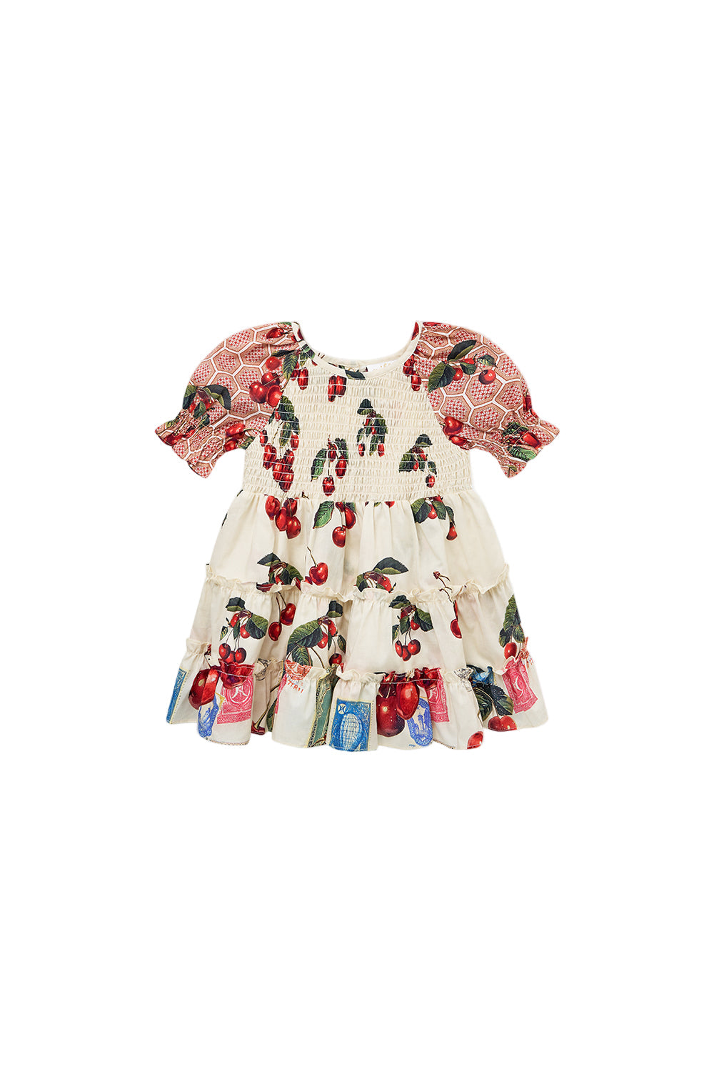 Notes From The Road Babies Tiered Dress With Puff Sleeve Camilla