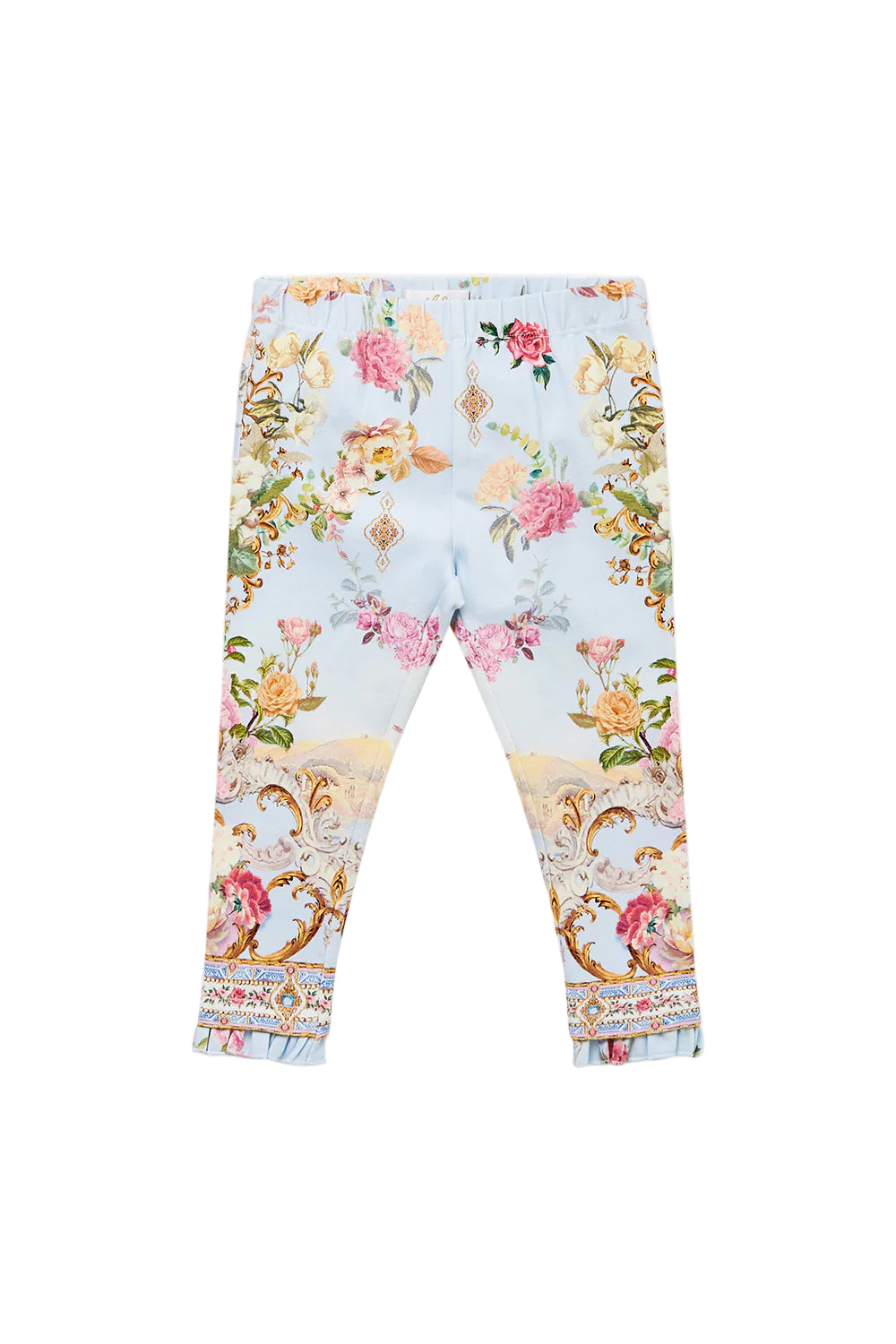 Tiled In Time Babies Leggings With Frill Back And Hem