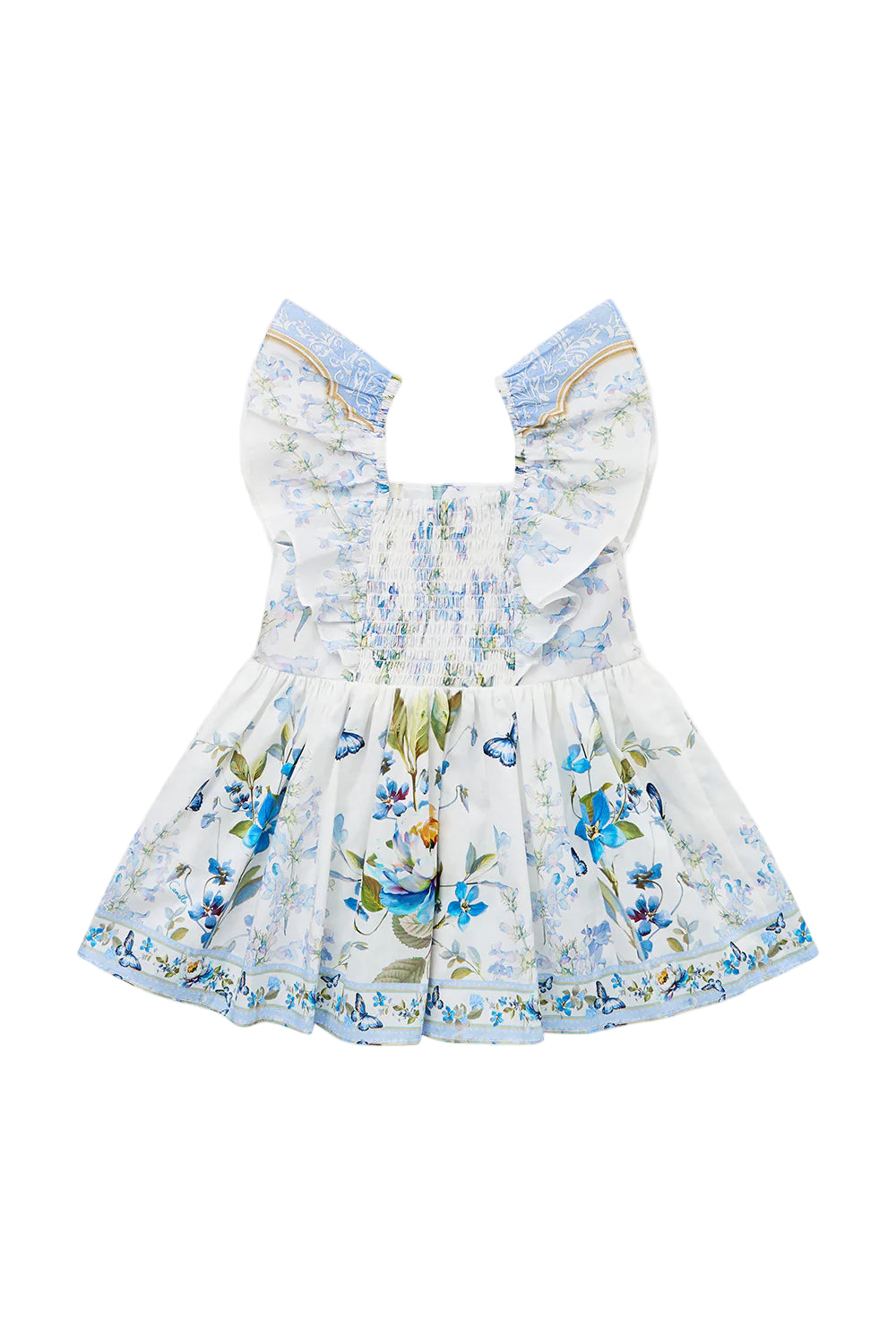 Botanical Ballads Babies Flared Dress With Frill Shoulder Camilla