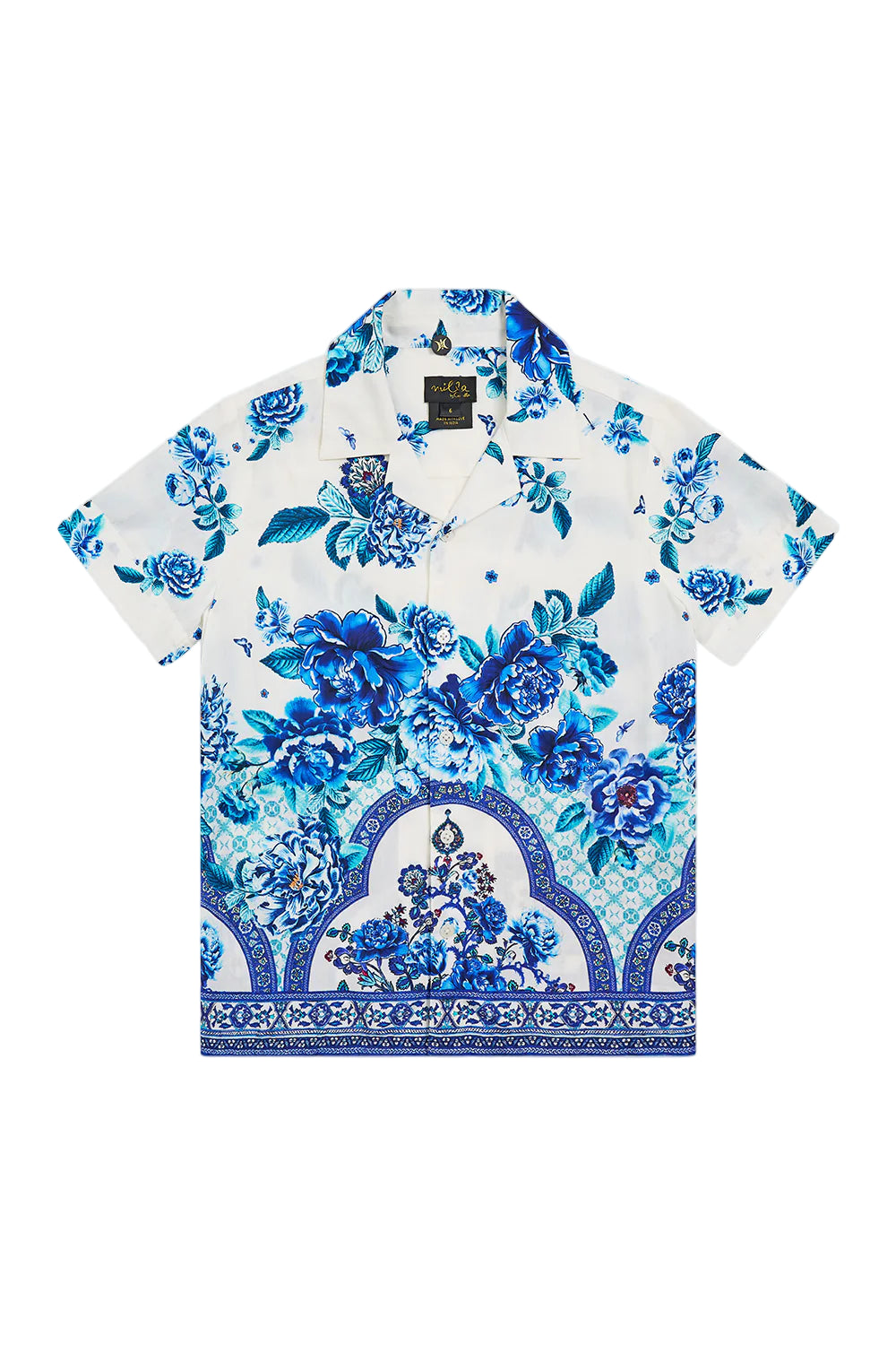 Boys Short Sleeve Camp Collared Shirt