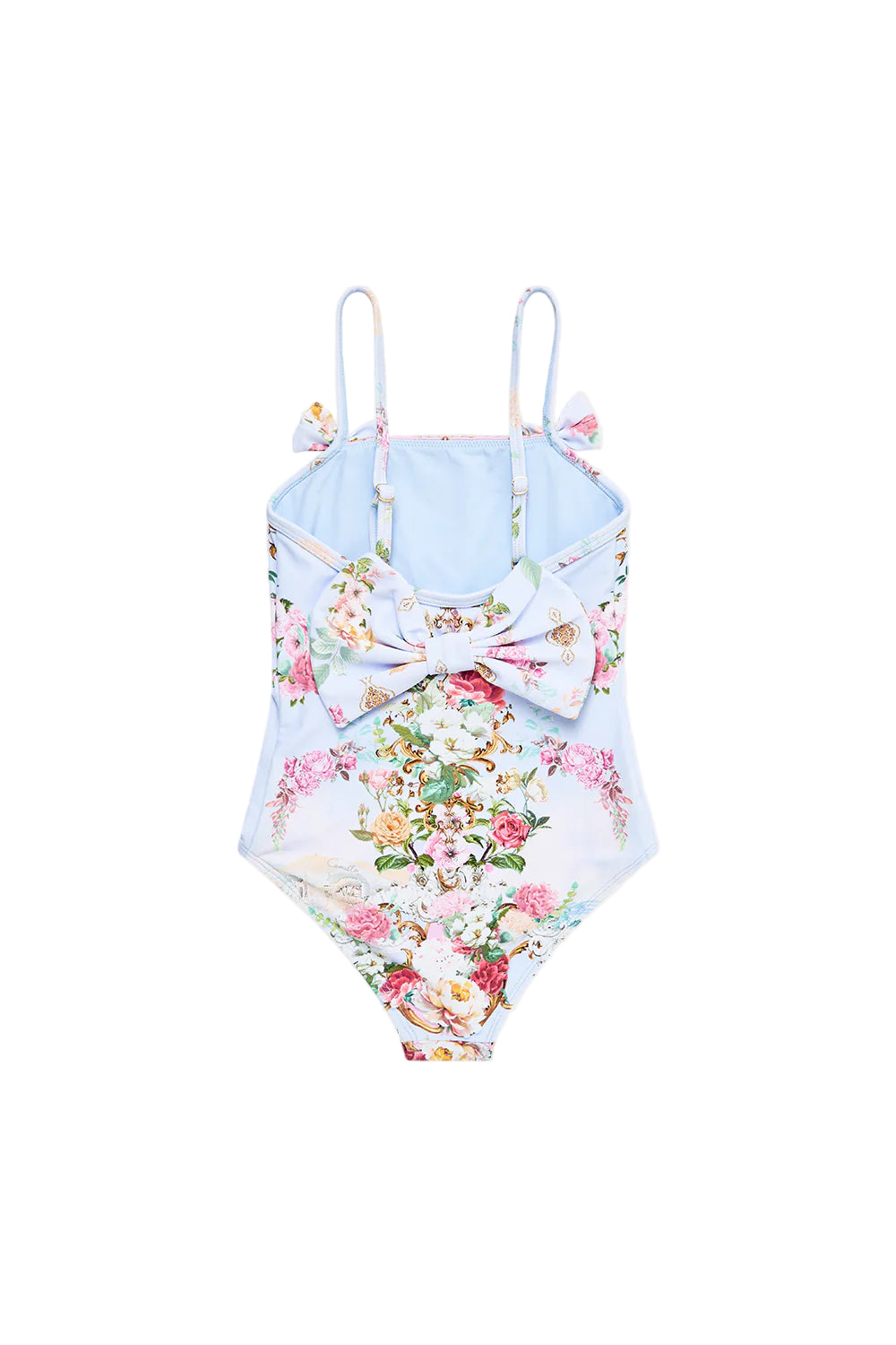 Tiled In Time Kids Straight Neck One Piece With Bow