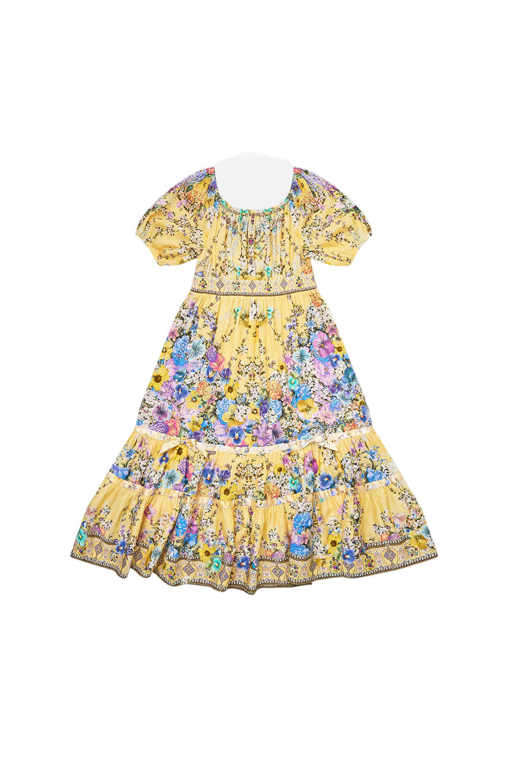 Darling Buds Kids Peasant Maxi Dress With Ribbon Skirt