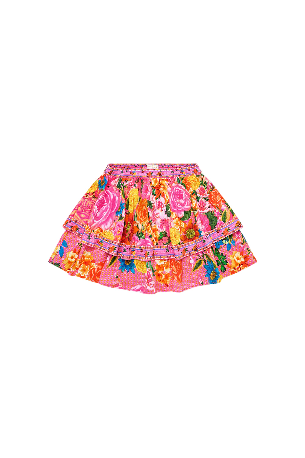 Illustration Nation Kids Layered Mini Skirt With Elastic Back