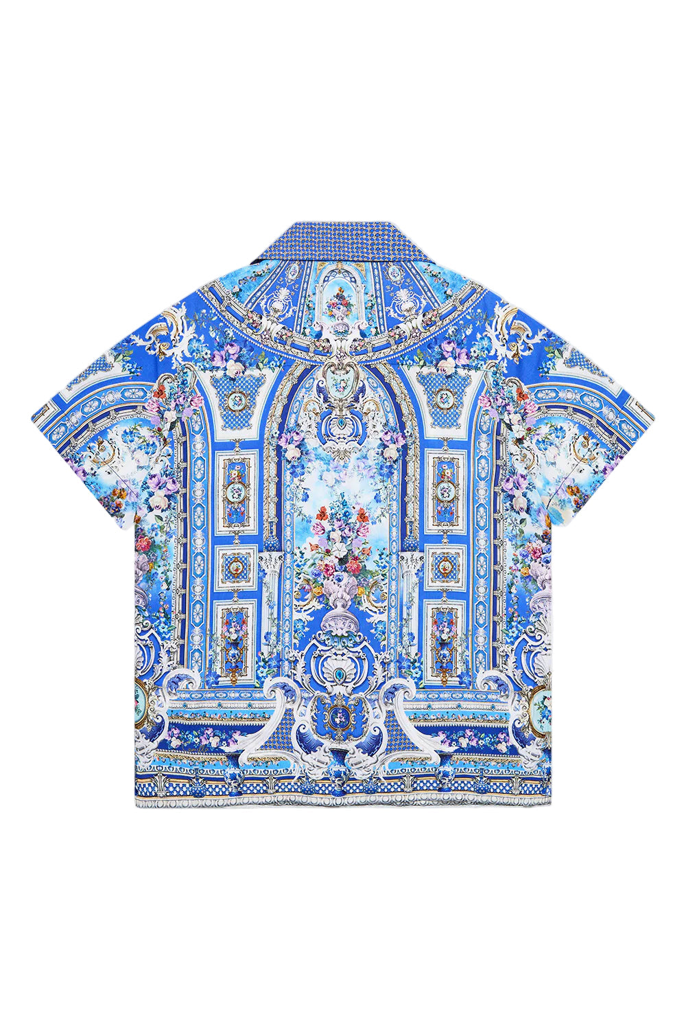 Ottoman Opulence Boys Short Sleeve Camp Collared Shirt Camilla