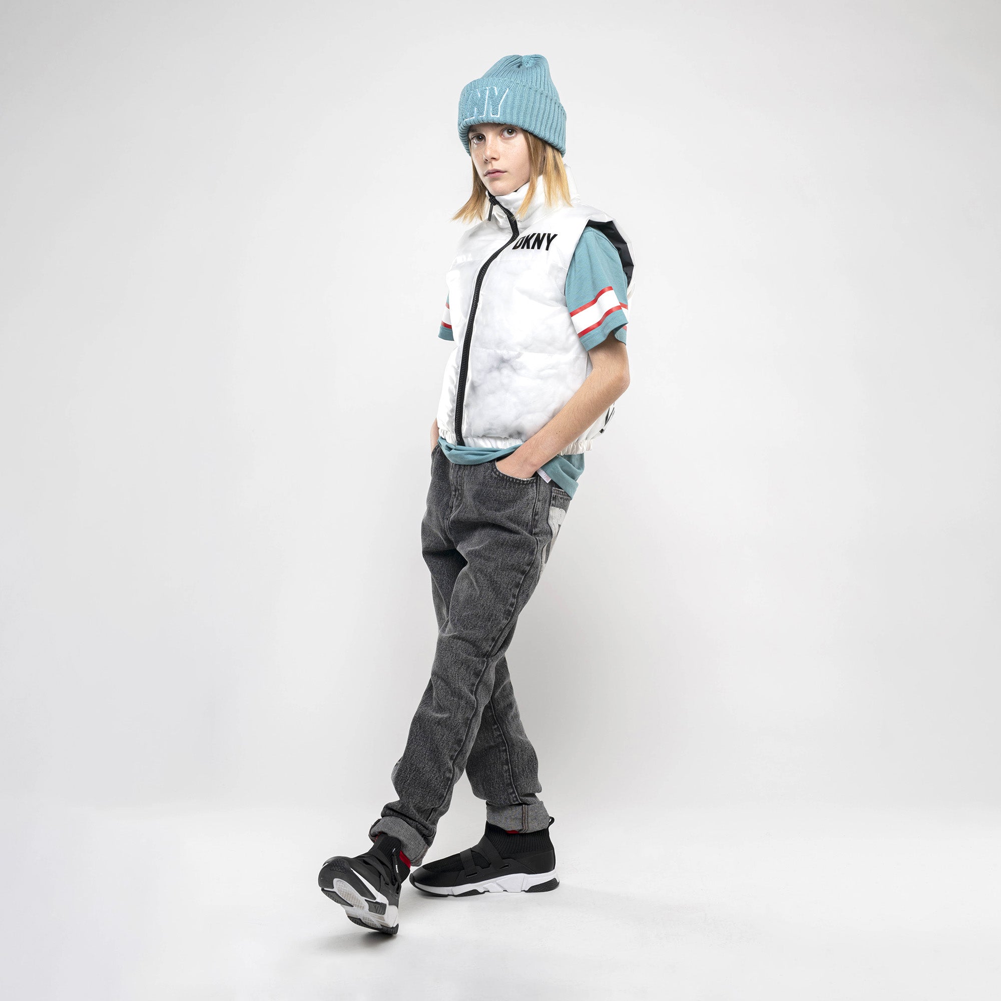 Knitted Turn-Up Hat DKNY