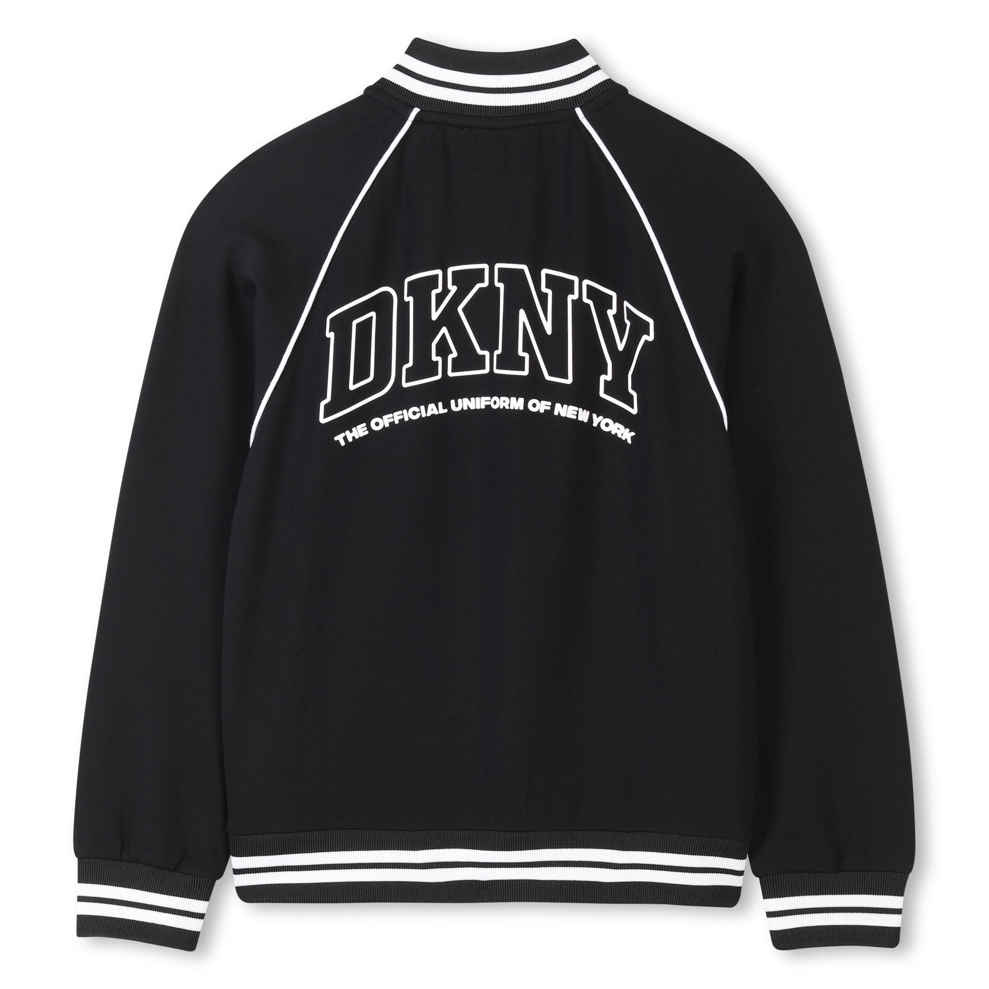 Varsity-Style Bomber Jacket with Contrast Detailing DKNY