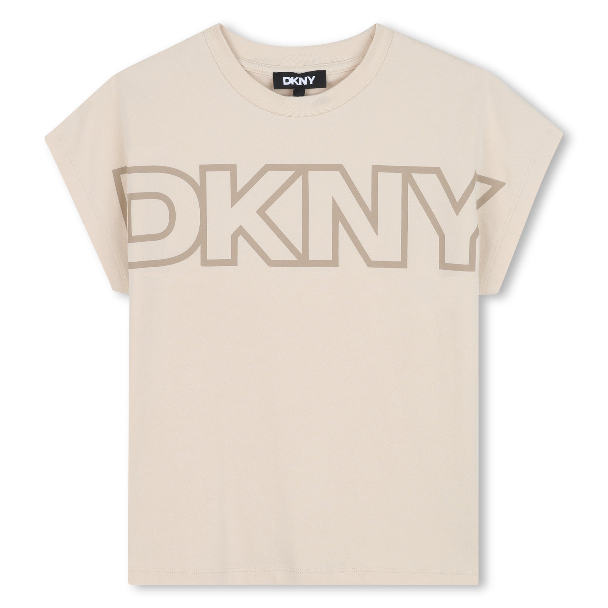 Organic Cotton Jersey Short Sleeve T-Shirt with Printed Front Illustration DKNY