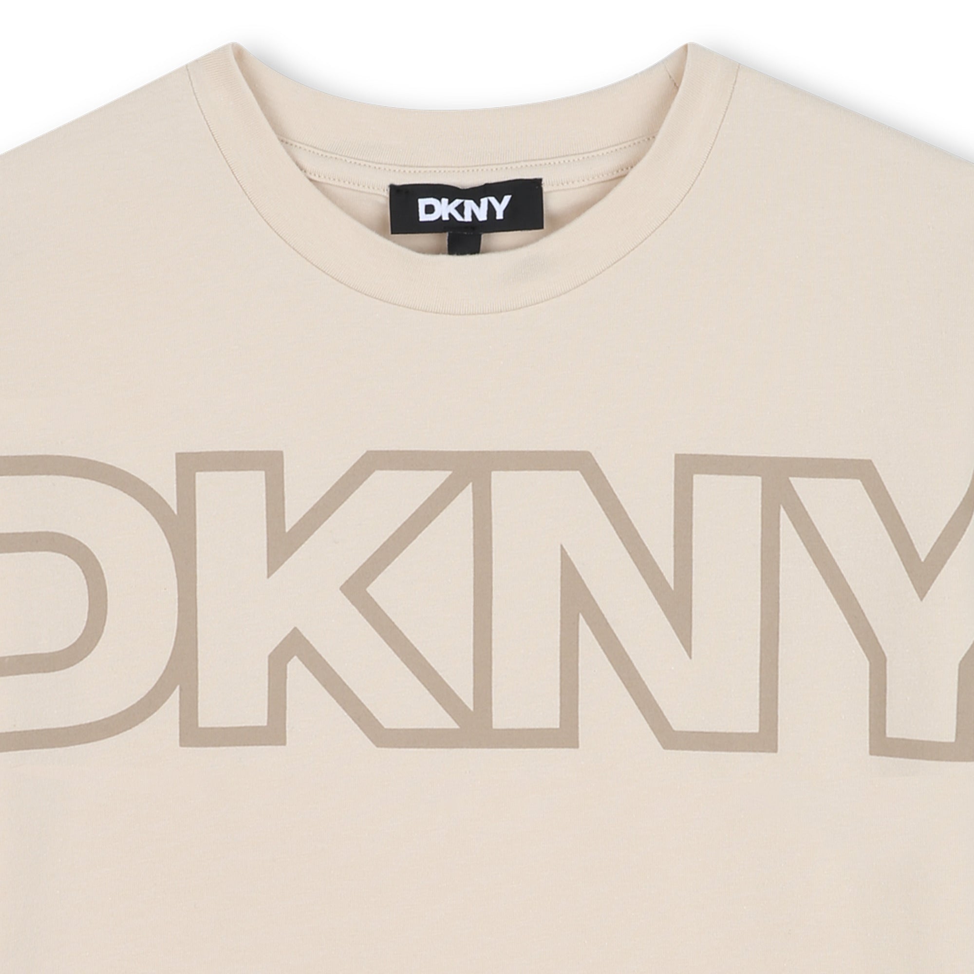 Organic Cotton Jersey Short Sleeve T-Shirt with Printed Front Illustration DKNY