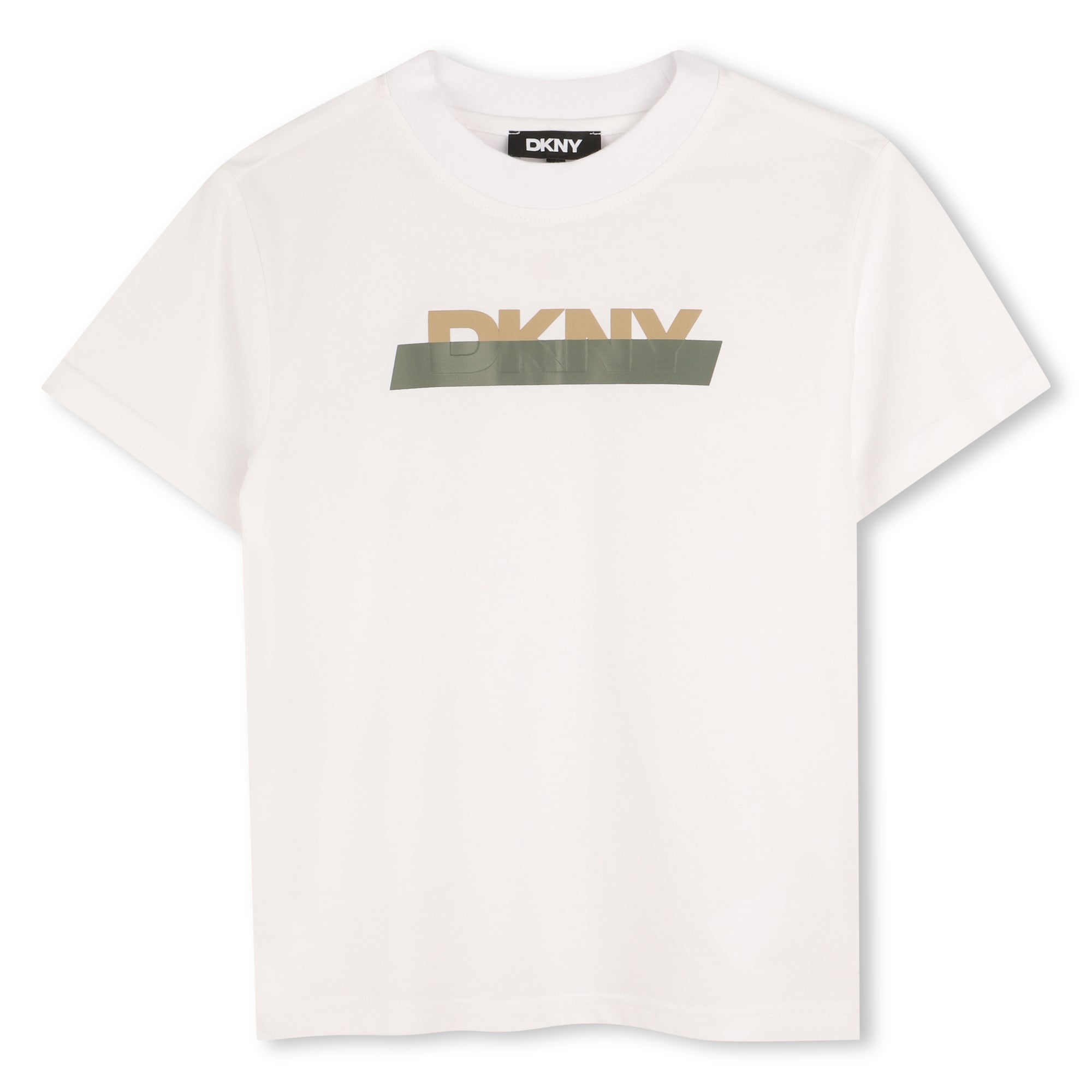 Organic Cotton Short Sleeve T-Shirt with Raised Printed Illustration DKNY