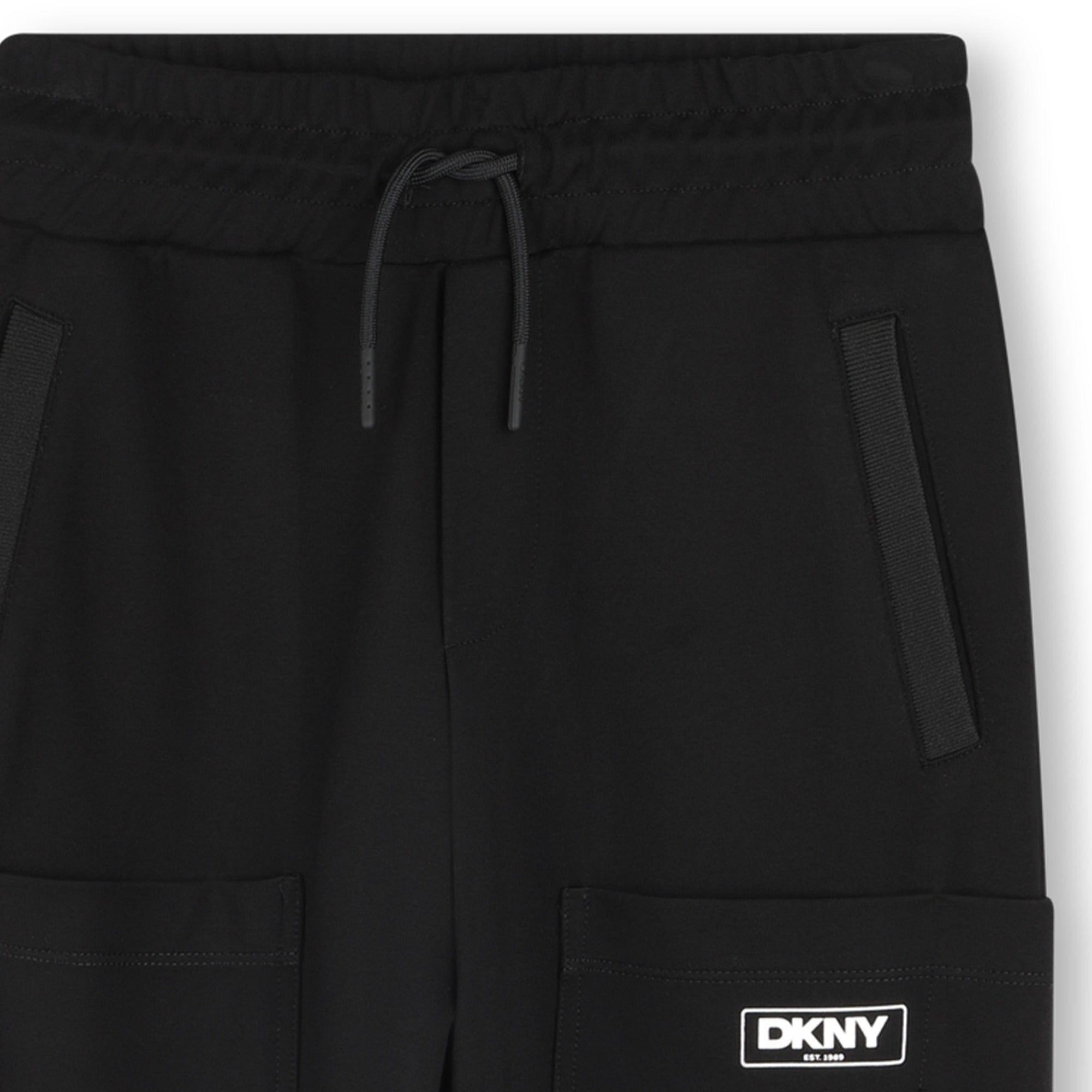 Milano Trousers with Elasticated Waist, Pockets and Printed Logo DKNY