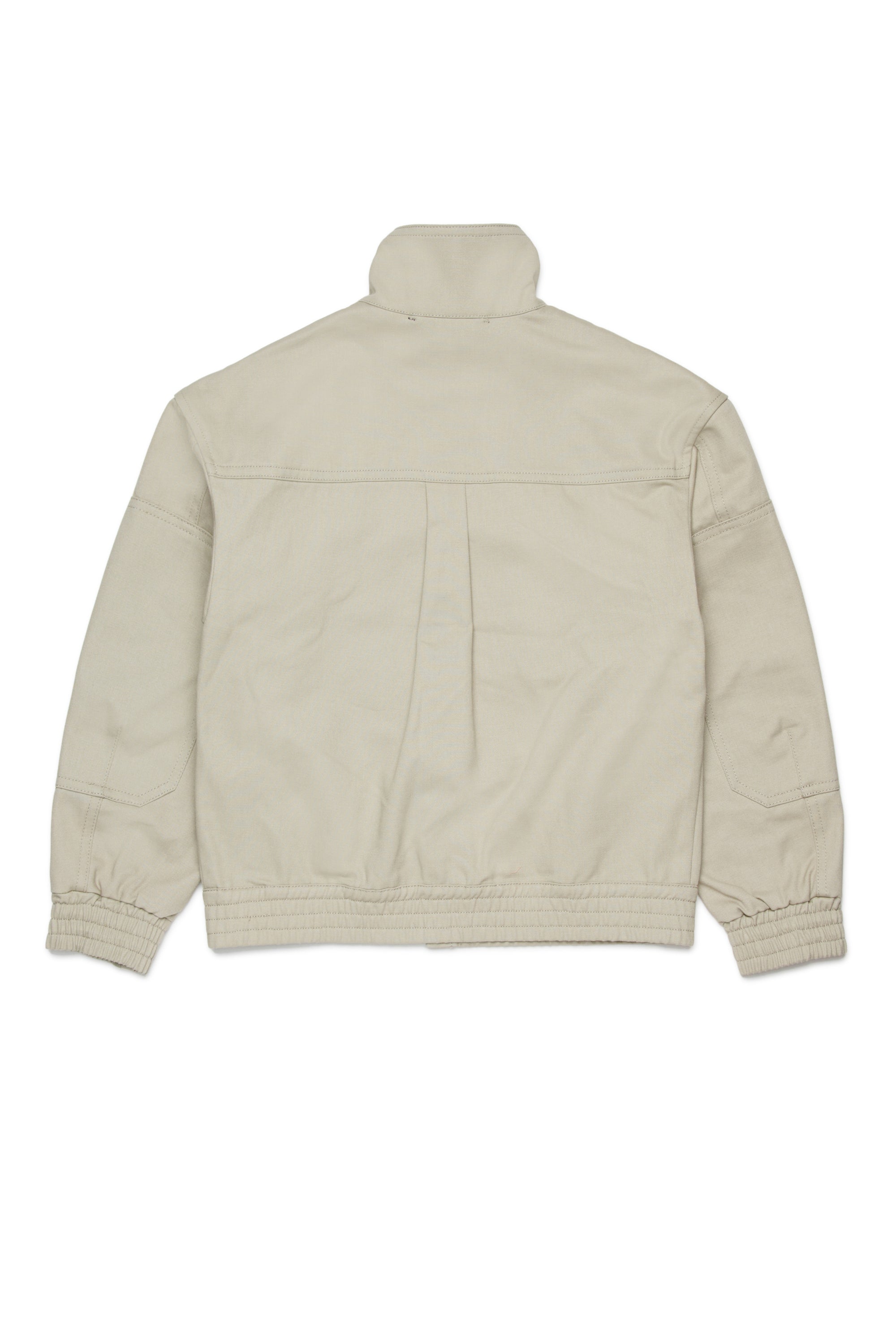 Beige Cotton Zip Jacket for Kids
