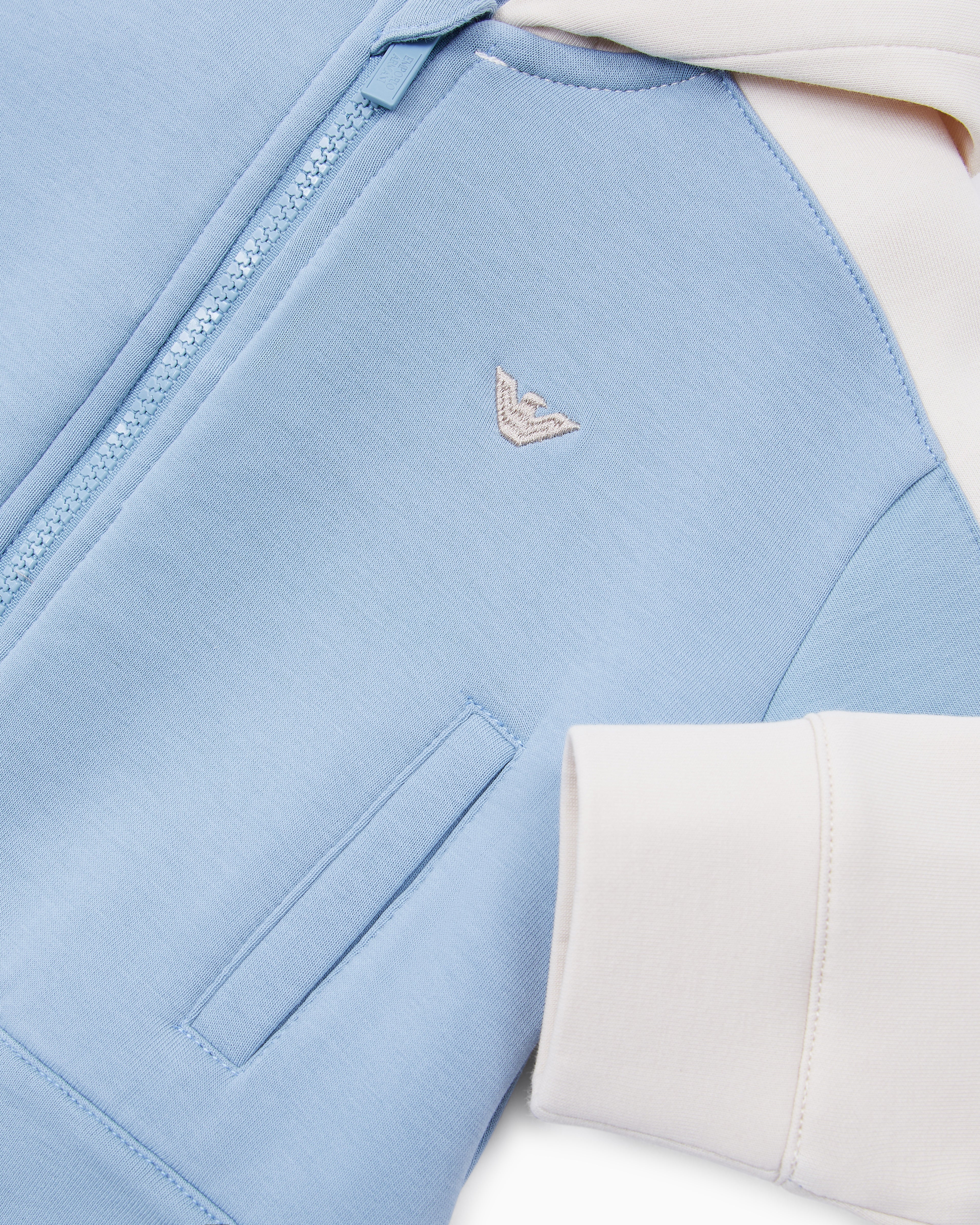 Two-Tone Zip-Up Hoodie Emporio Armani