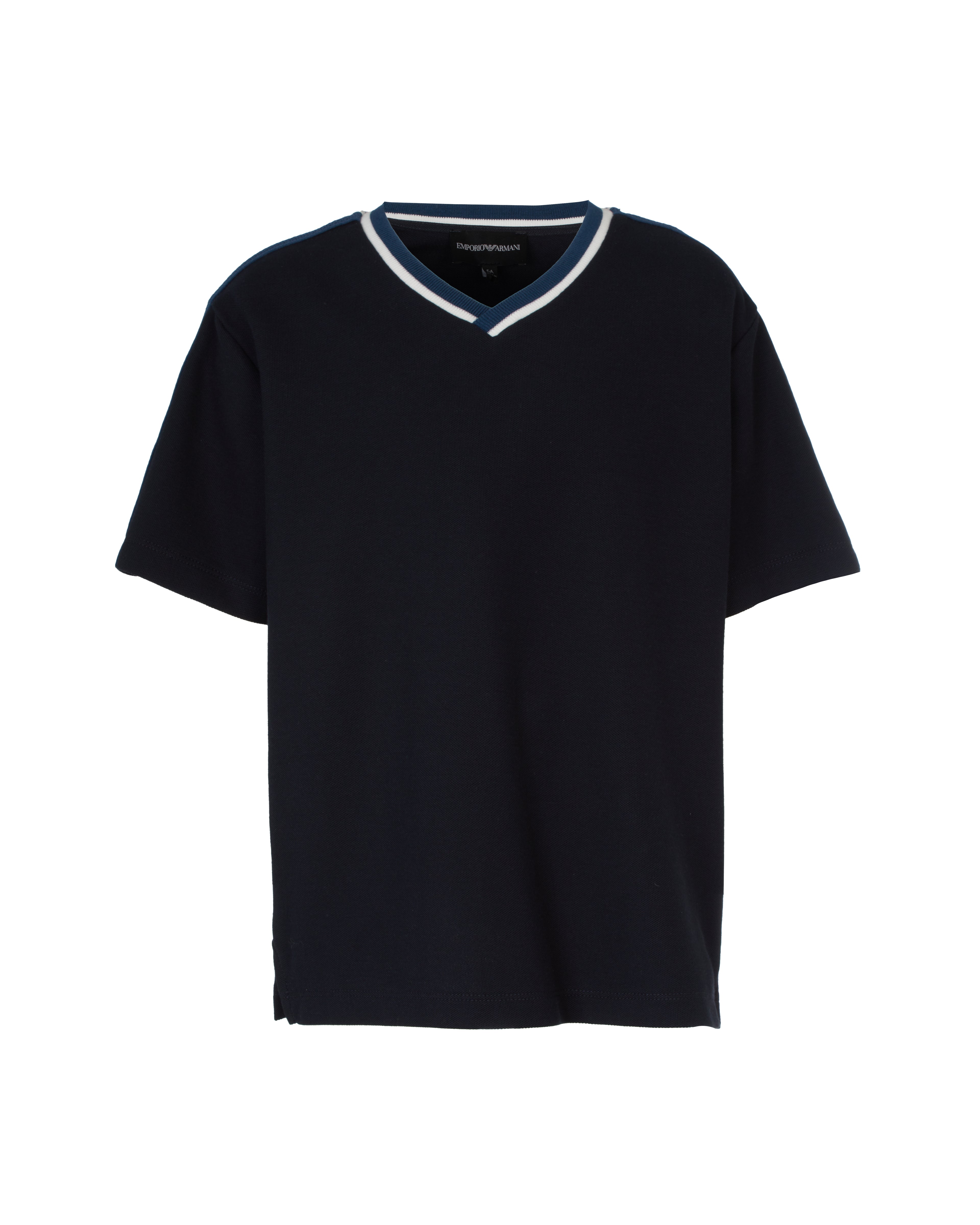 V-Neck T-Shirt with Contrast Trim Emporio Armani