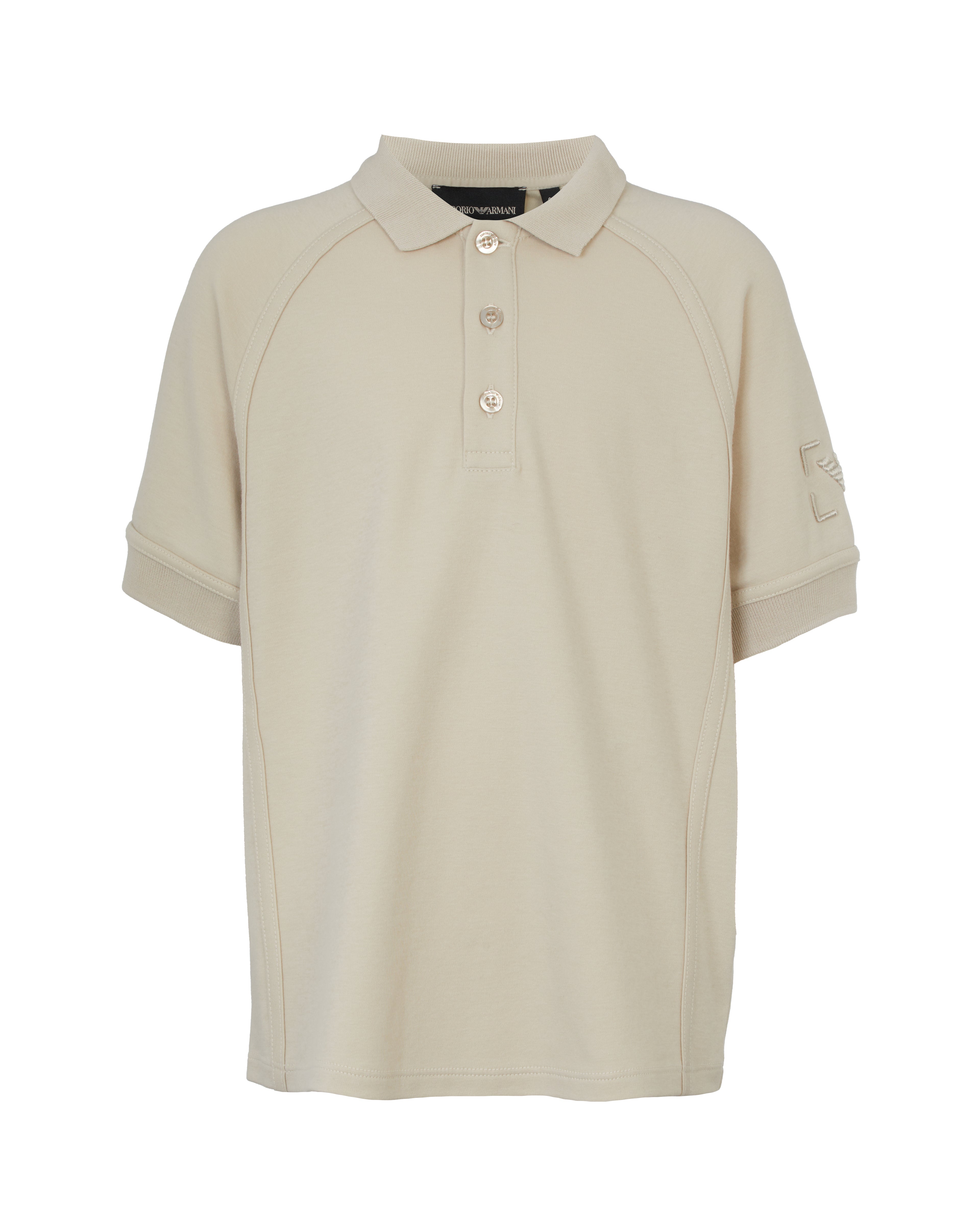 Short Sleeve Knit Polo Shirt – Neutral Emporio Armani