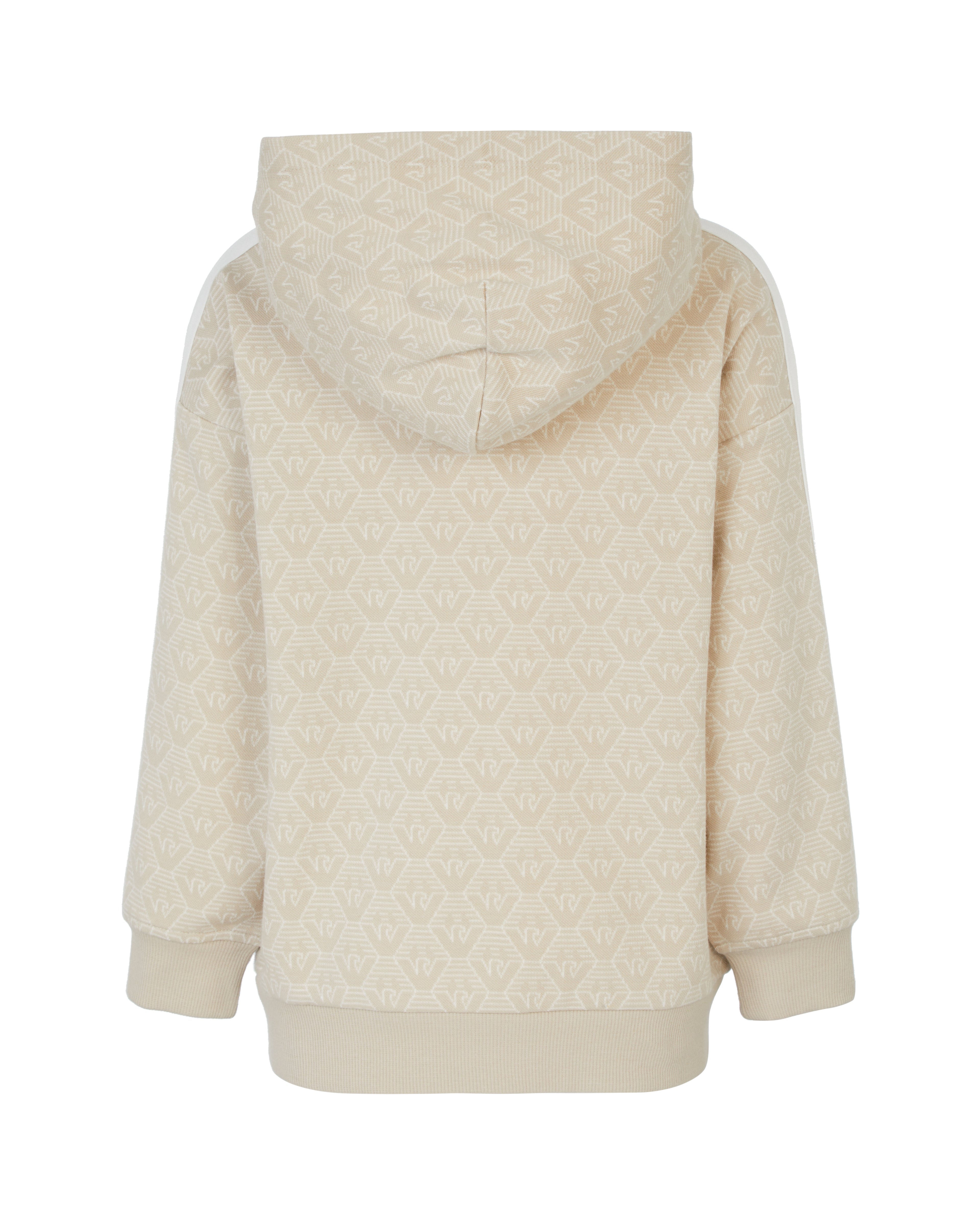 Textured Monogram Zip Hoodie – Neutral