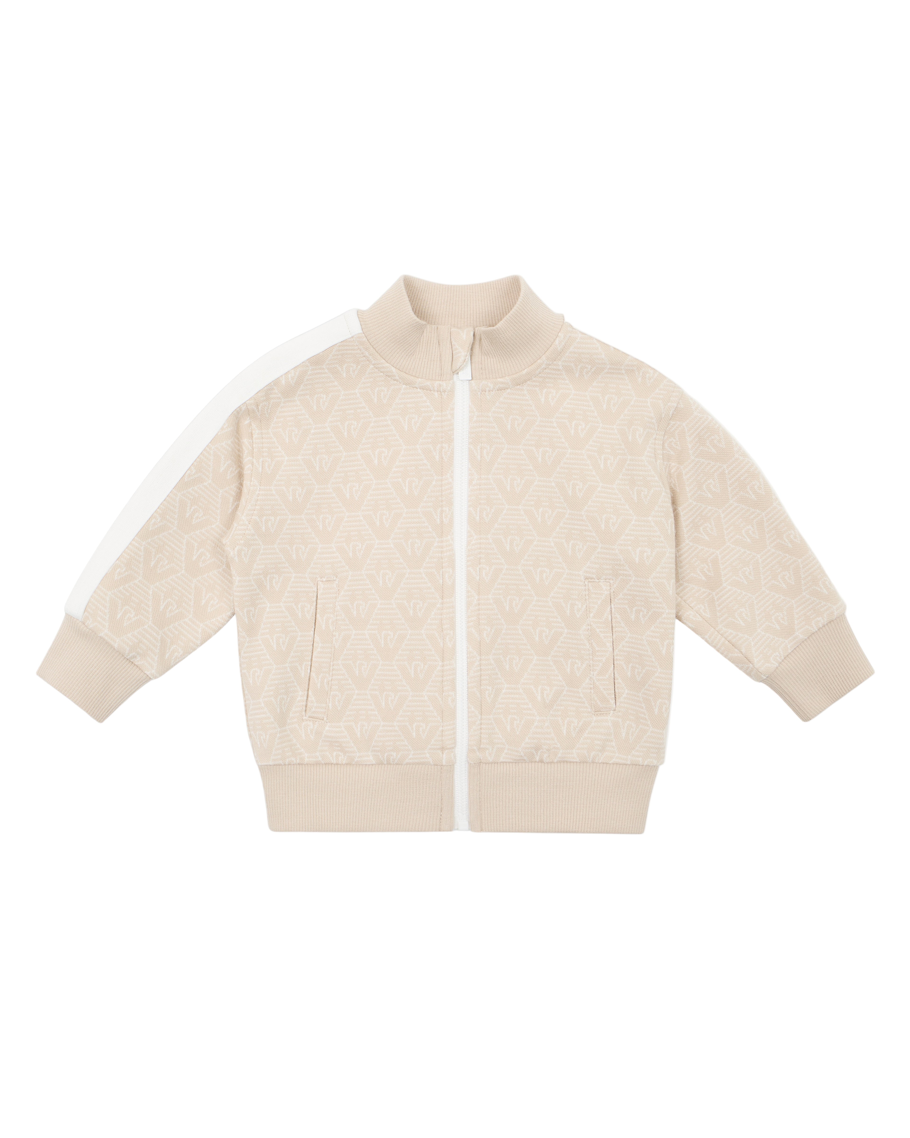 Luxury Monogram Zip-Up Sweatshirt for Babies Emporio Armani