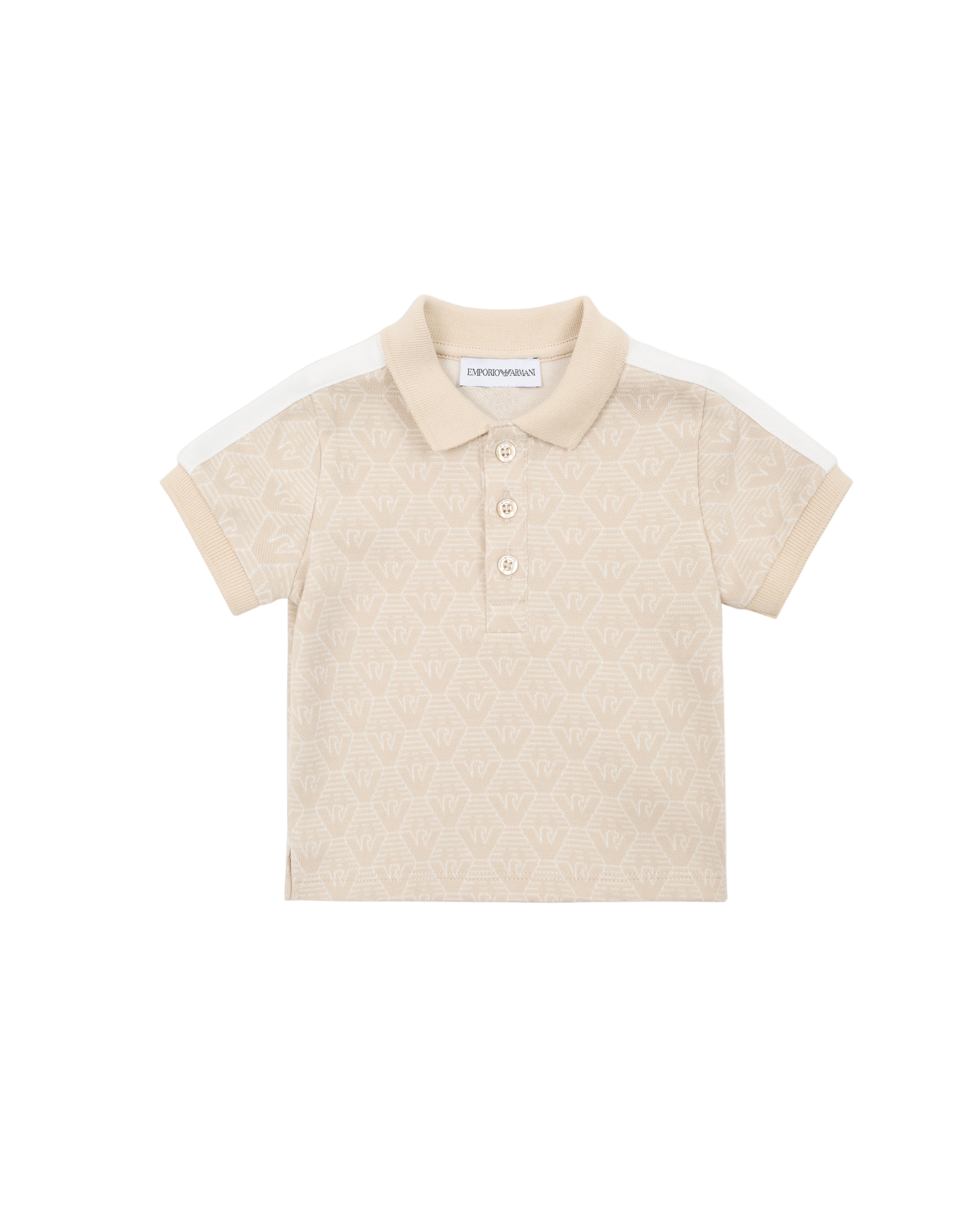 Textured Monogram Polo Shirt – Beige