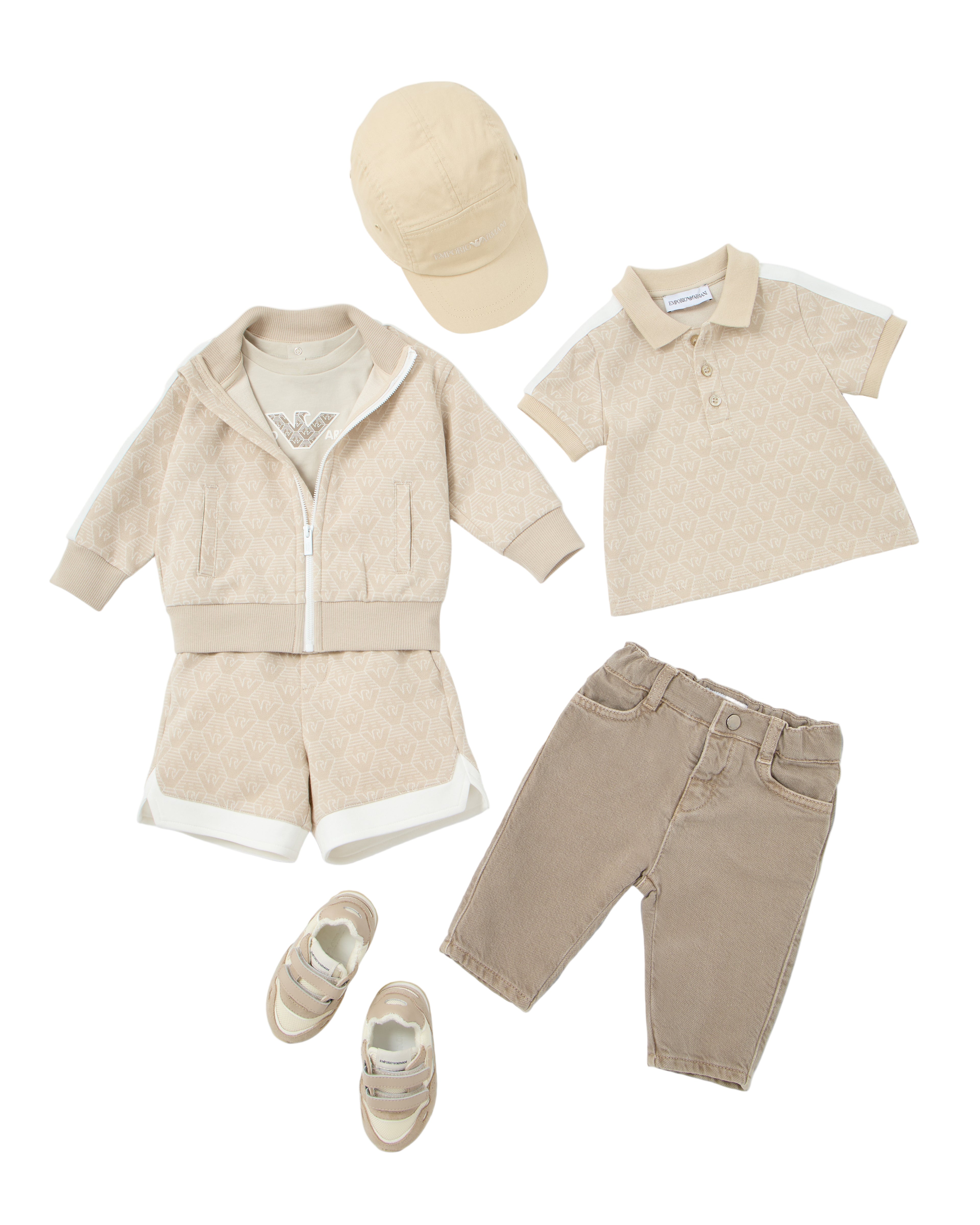 Textured Monogram Polo Shirt – Beige