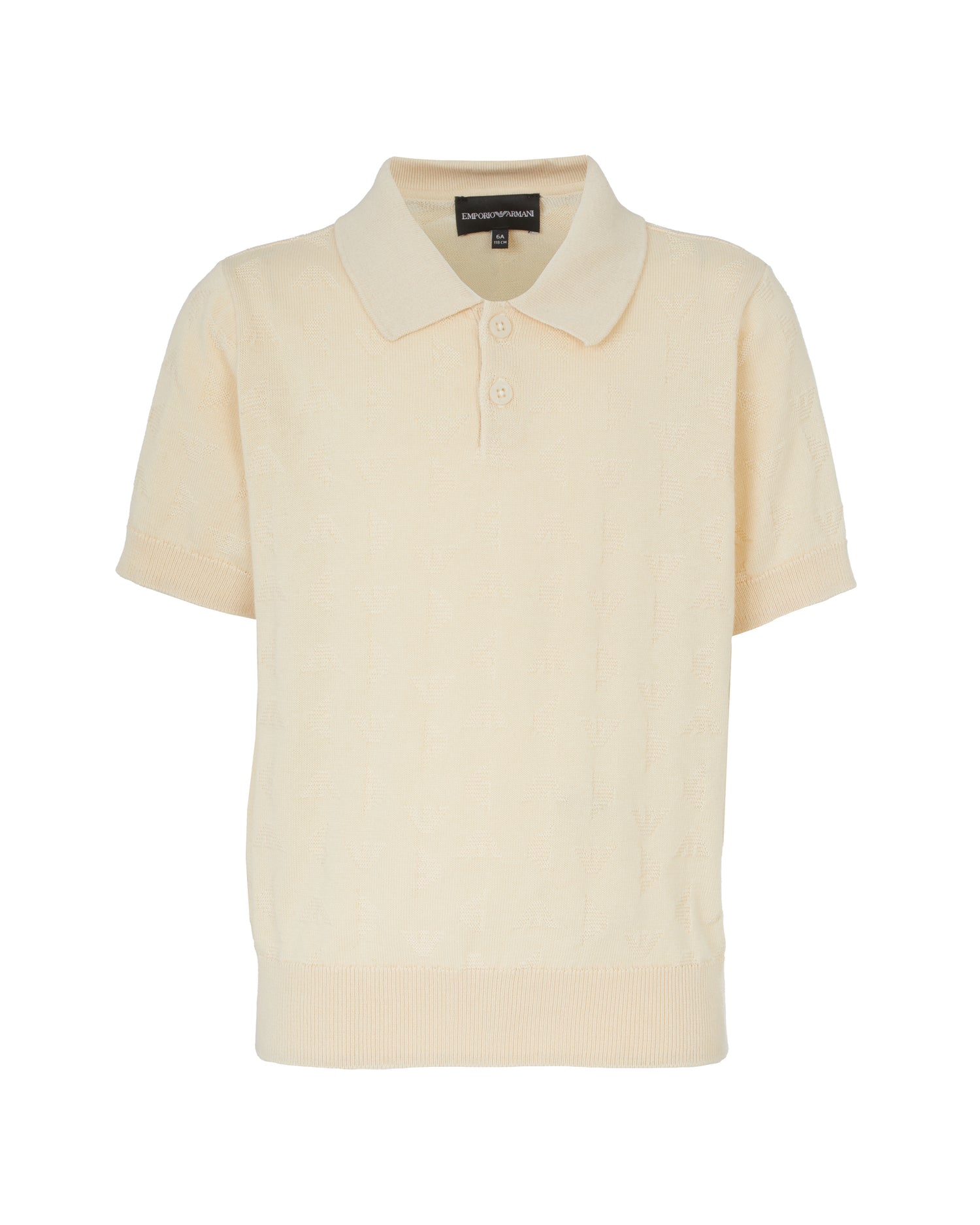Textured Knit Polo Pullover – Cream