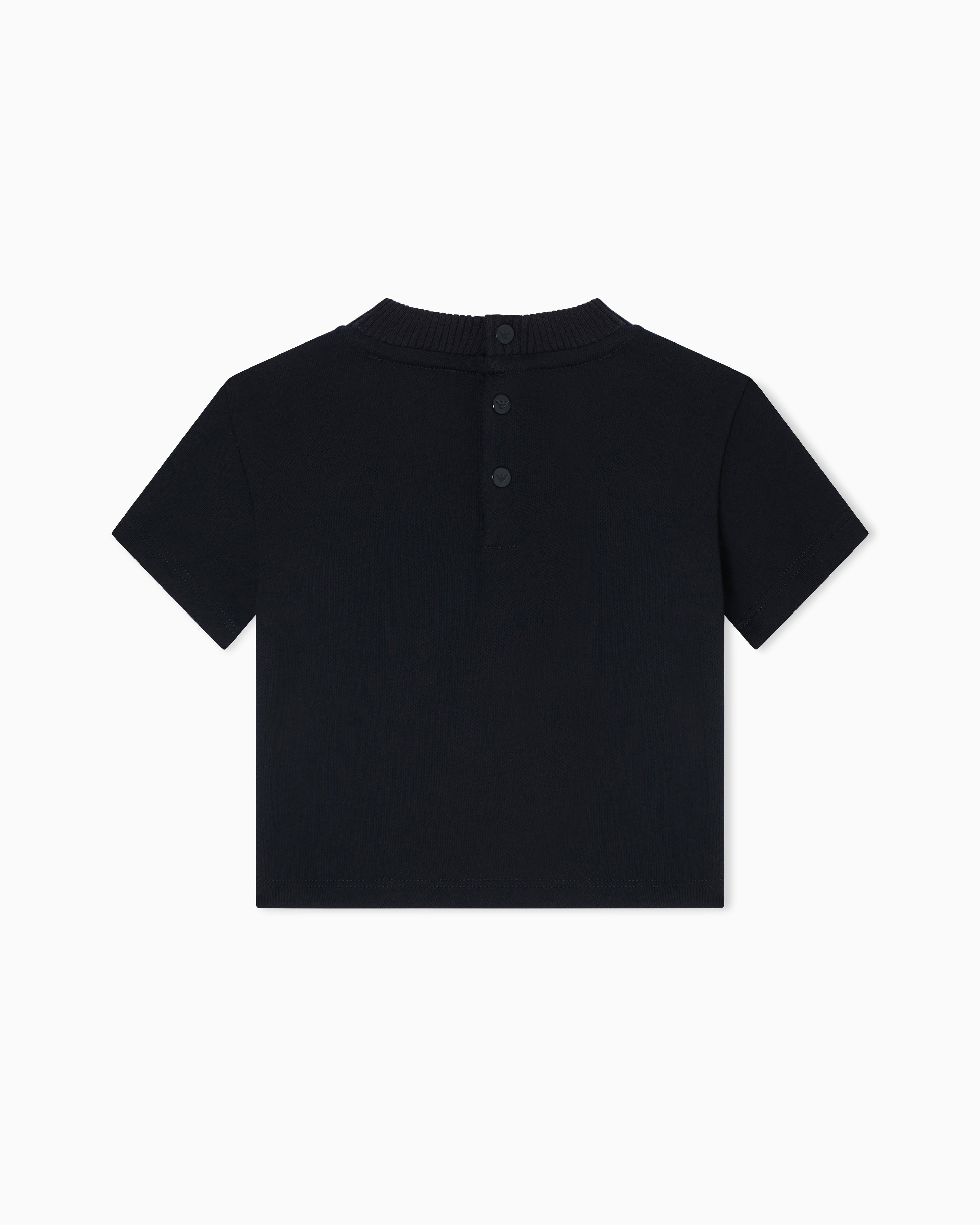 Baby Cotton T Shirt with Logo, Navy
