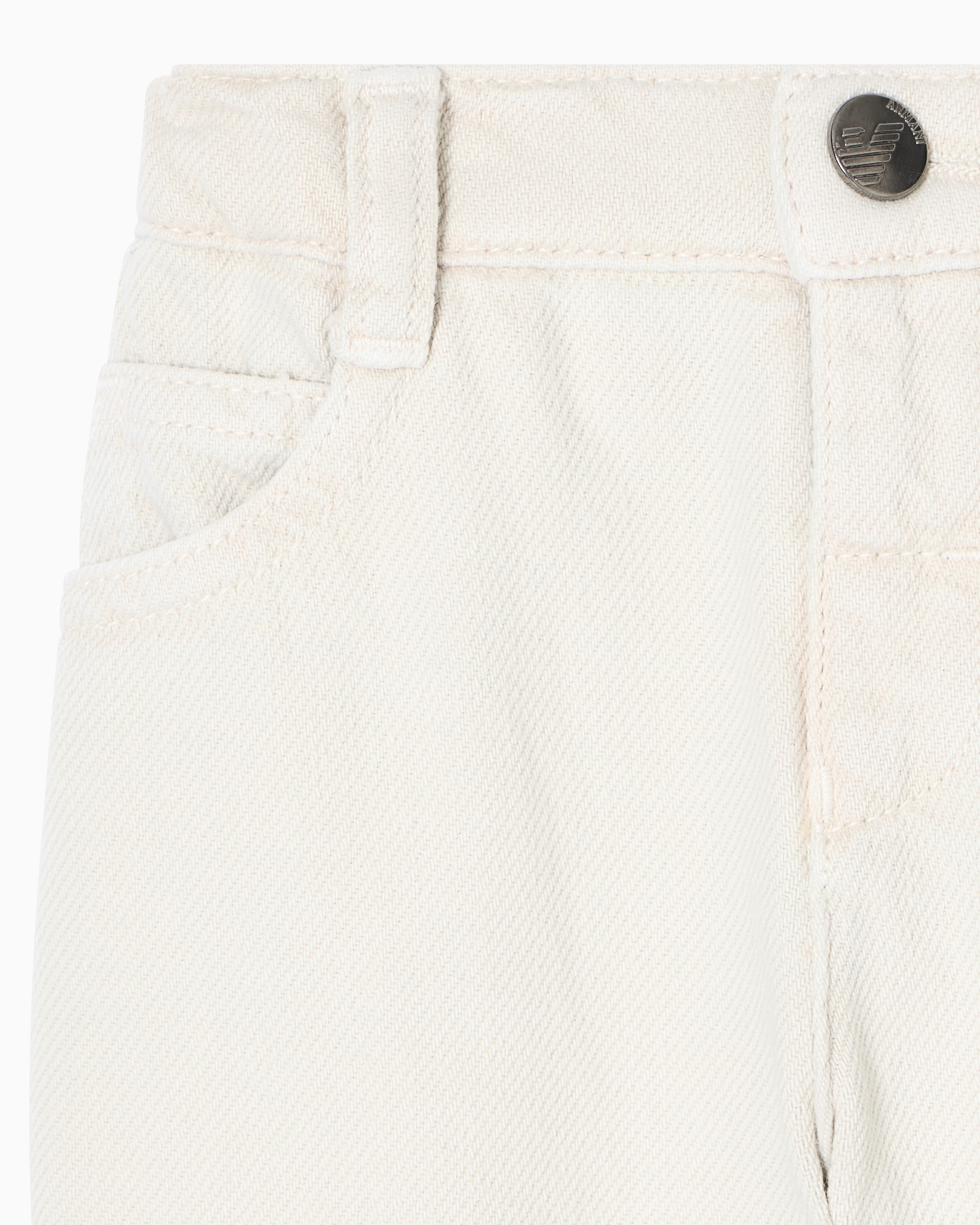 Cotton Drill Five-Pocket Jeans with Elasticated Back Waist