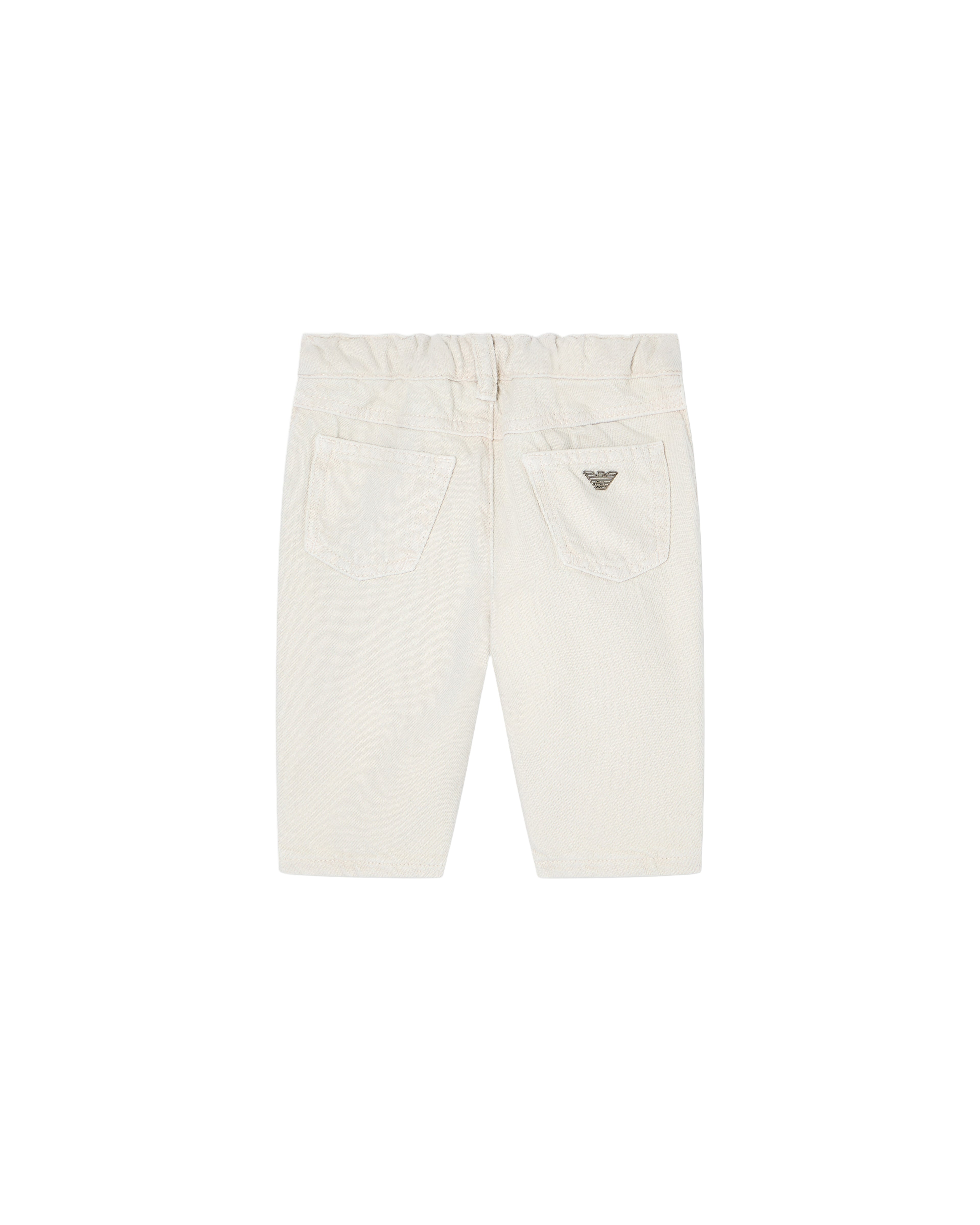 Cotton Drill Five-Pocket Jeans with Elasticated Back Waist